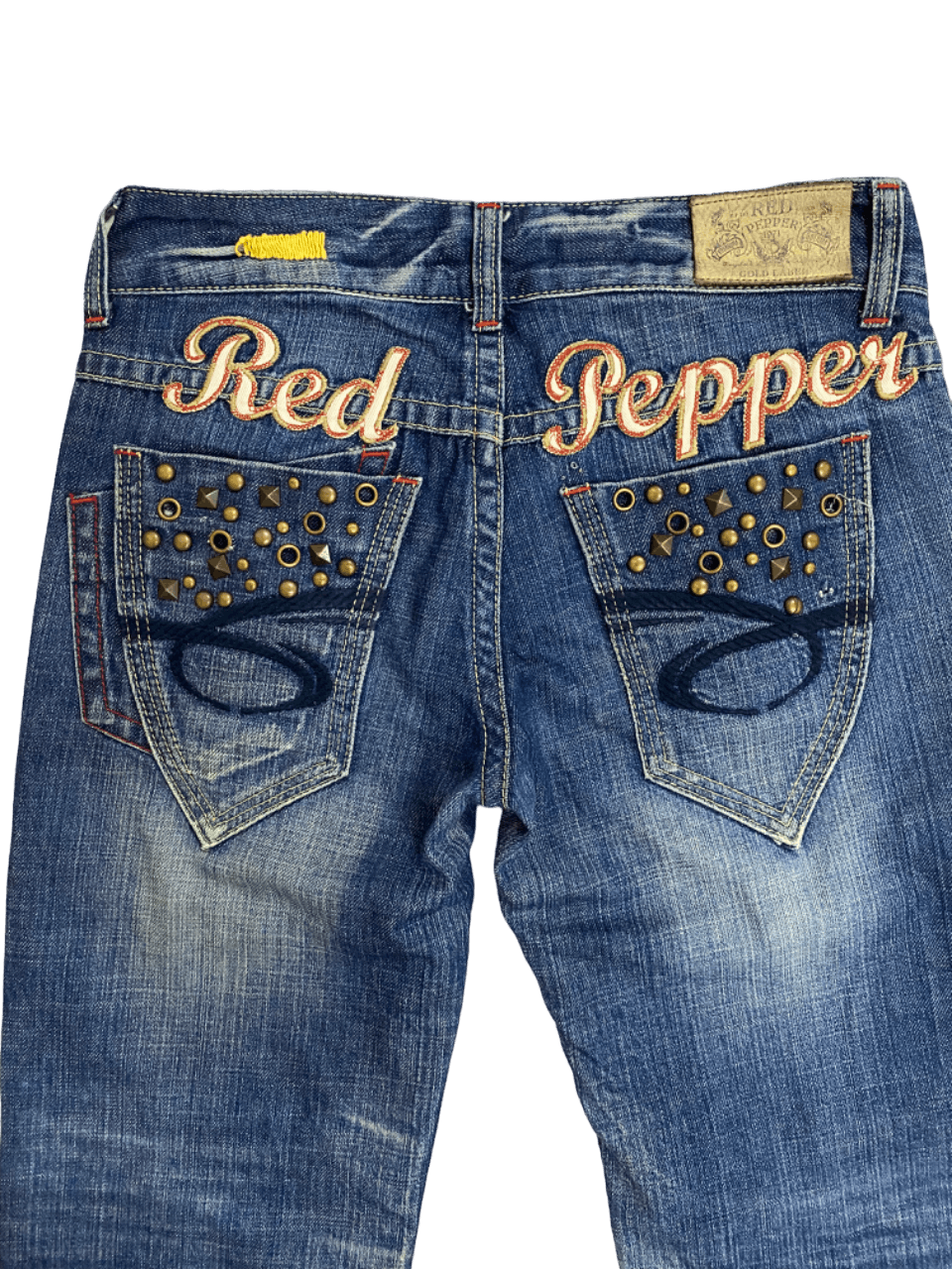 Ed Hardy Rare Red Peppers Studded Jeans Size 30" / US 8 / IT 44 - 4 Thumbnail