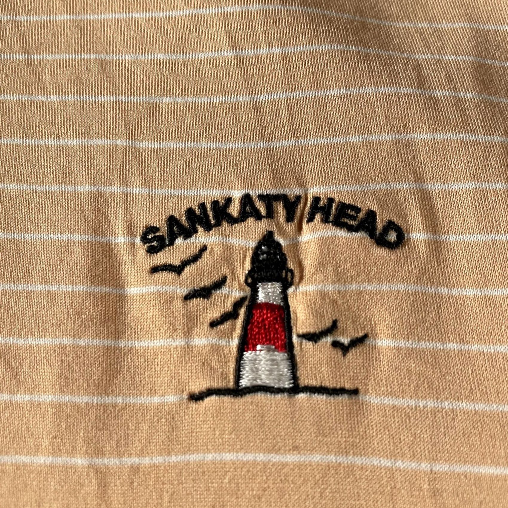 Vintage Ben Hogan Polo Shirt Mens M Peach Striped Sankaty Head Lighthouse Golf Shirt Size US M / EU 48-50 / 2 - 2 Thumbnail