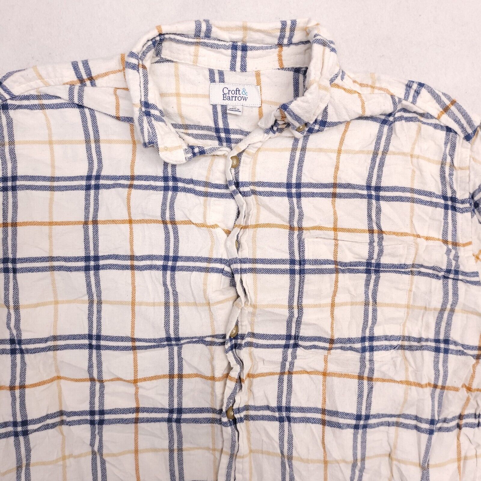 Croft & Barrow Croft & Barrow Windowpane Flannel Shirt Mens Size M White Size US M / EU 48-50 / 2 - 1 Thumbnail