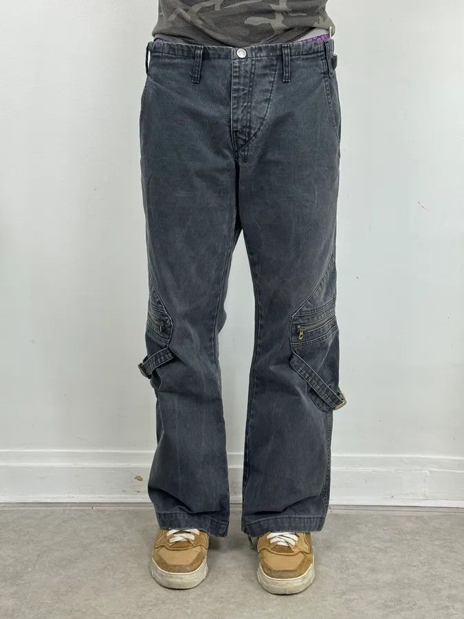 Armani AW2005 Armani Bondage Large Navy Flared Pants Size US 34 / EU 50 - 2 Thumbnail