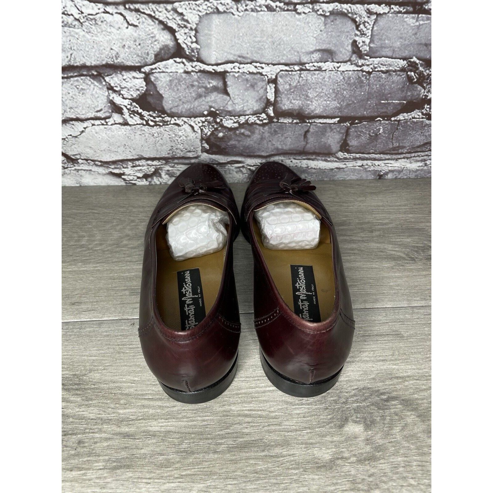 Other Stamati Mastroianni Burgundy Leather Wingtip Tassel Loafers Size US 8 / EU 41 - 16 Thumbnail