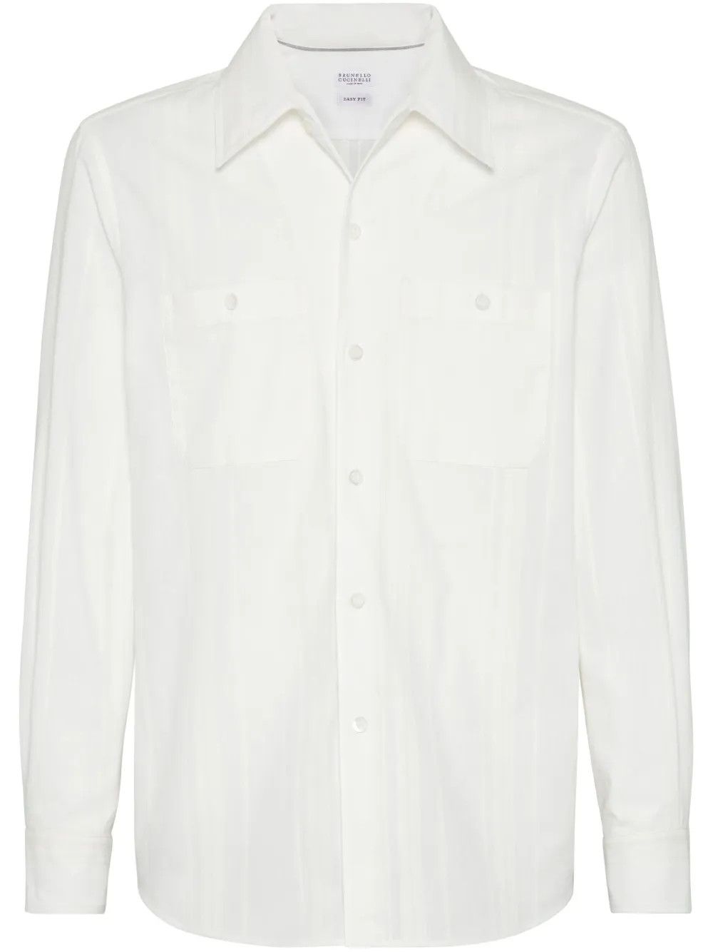 Brunello Cucinelli o1y0526 Solid Color Shirt in White Size US M / EU 48-50 / 2 - 1 Thumbnail