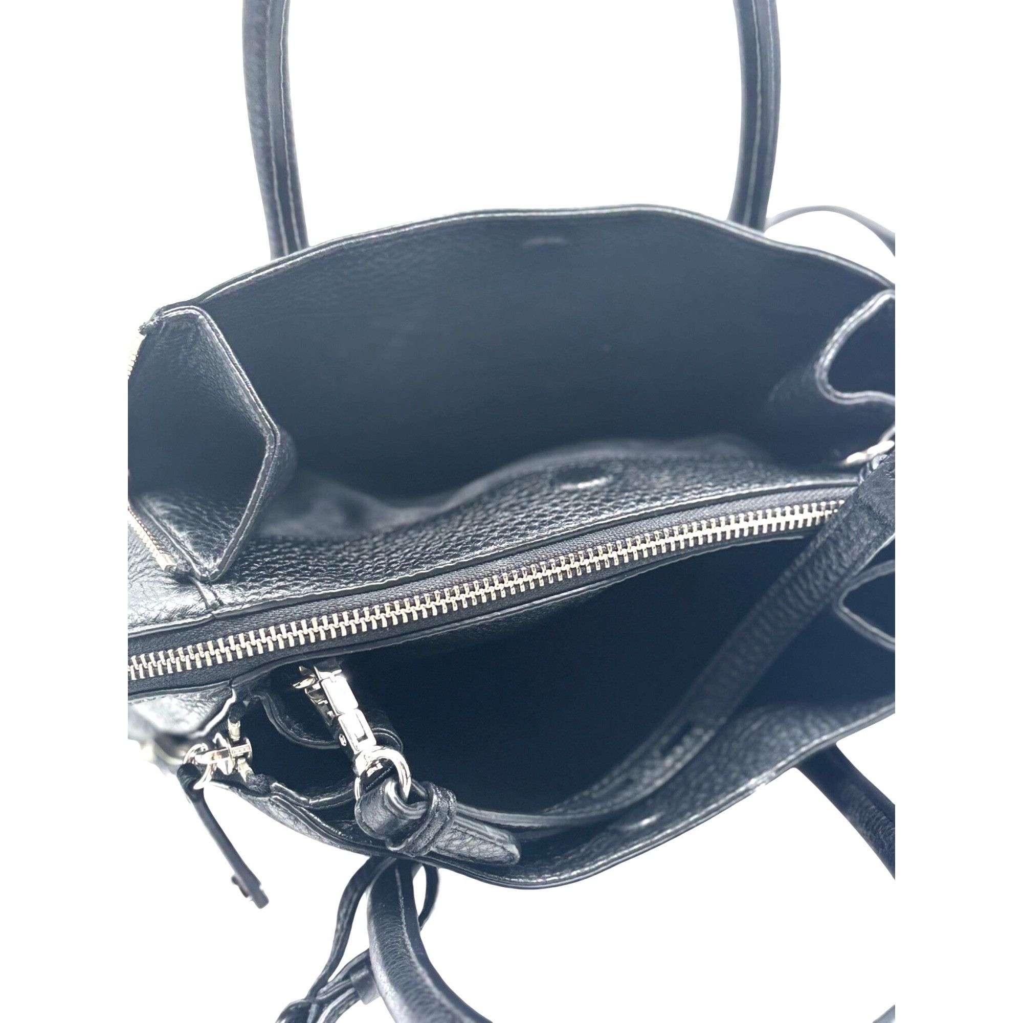 Rebecca Minkoff Rebecca Minkoff Textured Leather Mini Perry Satchel in Black Size ONE SIZE - 12 Thumbnail
