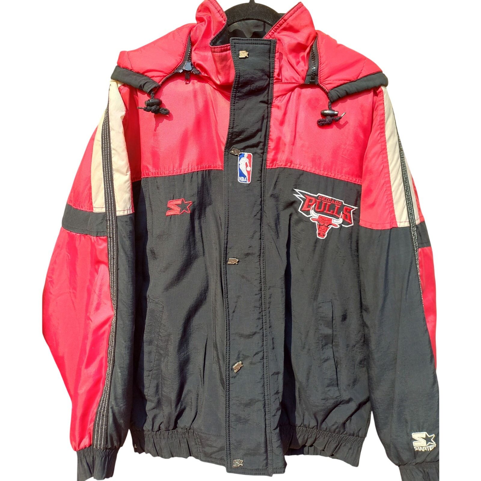 NBA × Starter Chicago Bulls 90s puffer "Baby Calf" blk red NBA vintage Size US XL / EU 56 / 4 - 3 Thumbnail