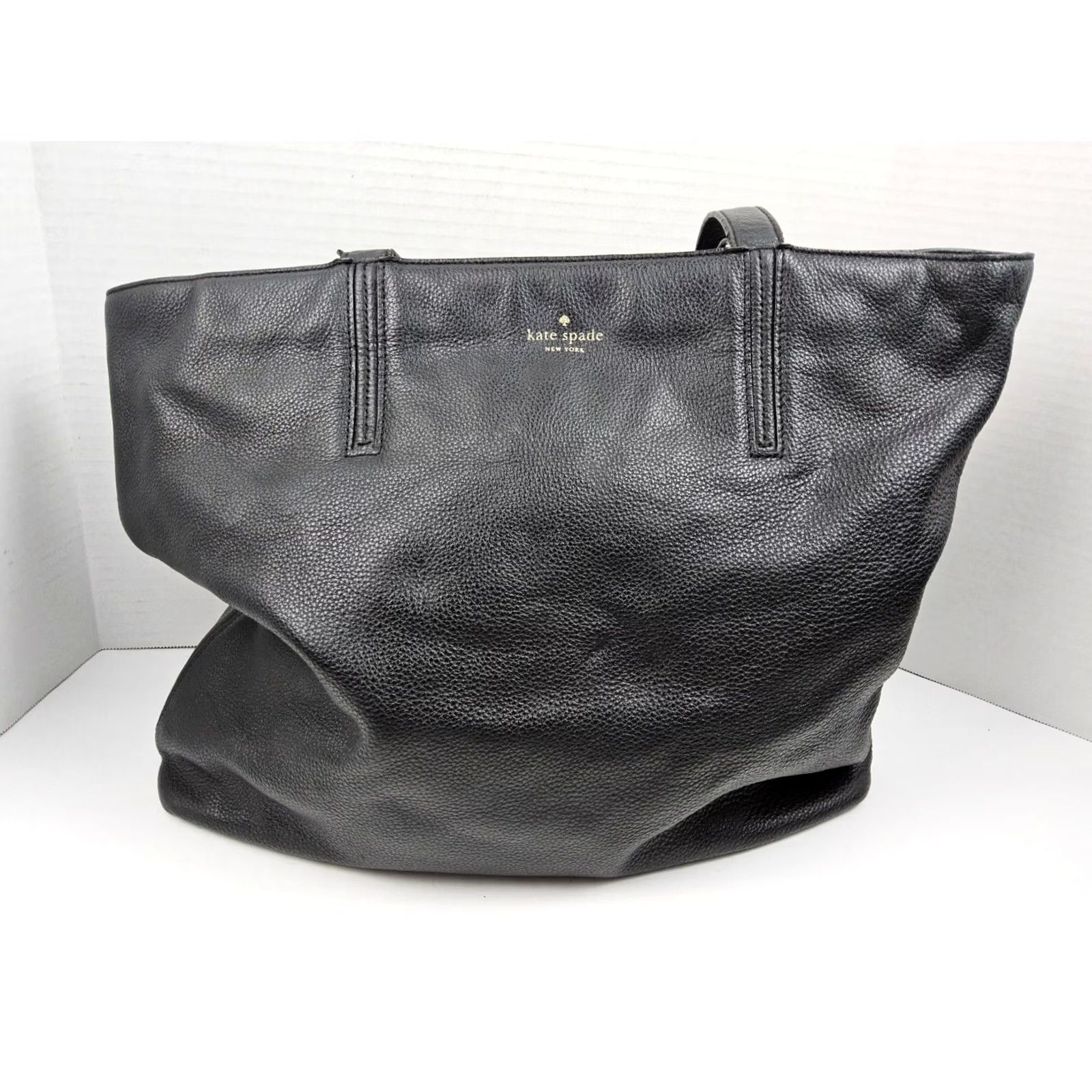 Vintage kate spade new york Tote Womens Pebbled Leather Large Black Exterior Purse Handbag Shoulder Bag Size ONE SIZE - 5 Thumbnail