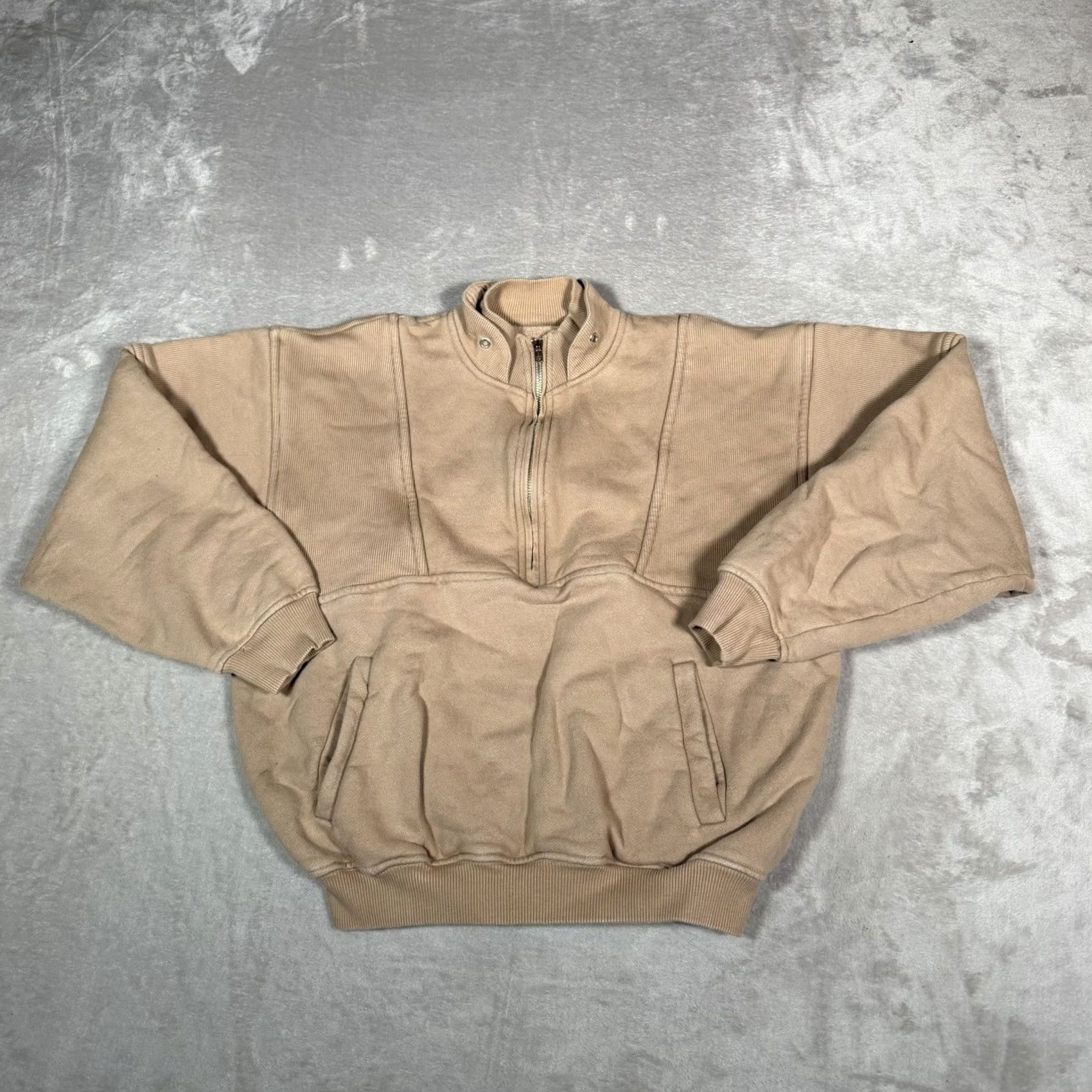Vintage Joah Brown Womens Medium Brown Retro Pullover Sweater Casual Half Zip Sweatshirt Size M / US 6-8 / IT 42-44 - 2 Thumbnail