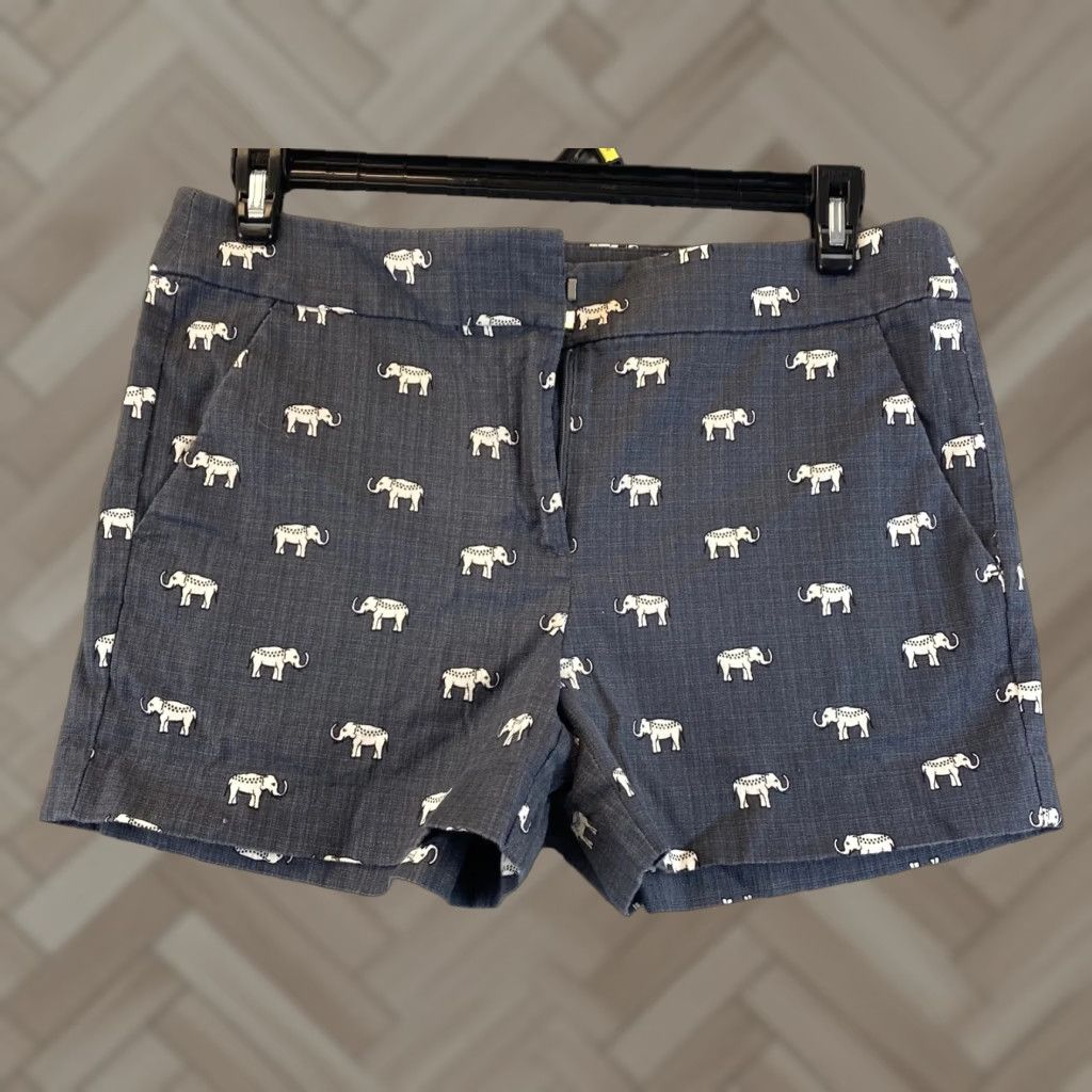 Loft LOFT ANN TAYLOR WOMEN'S SHORTS SIZE 8 BLUE FLAT FRONT CHINO SHORTS / 84-57 Size 34" / US 12 / IT 48 - 1 Thumbnail