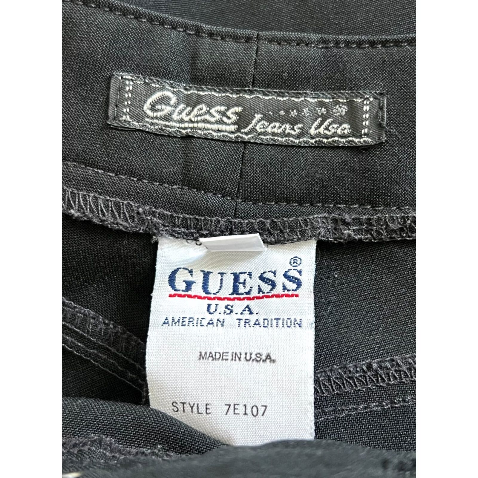 Guess VTG Guess Jeans Womens Size 31 Black Straight Flat Front Button Solid Dark Wash Size 24" / US 00 / IT 34 - 2 Thumbnail