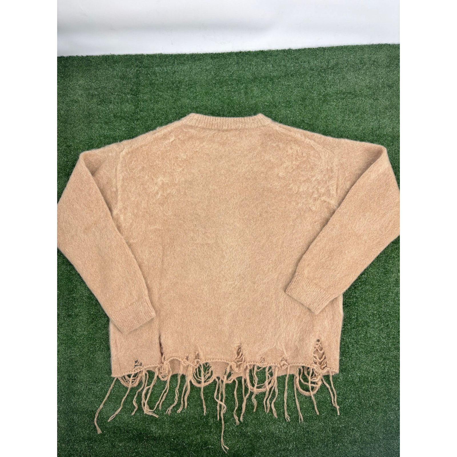 Bape BAPE Black Japan Distress Knitted Sweater Light Beige XL Size US XL / EU 56 / 4 - 10 Thumbnail