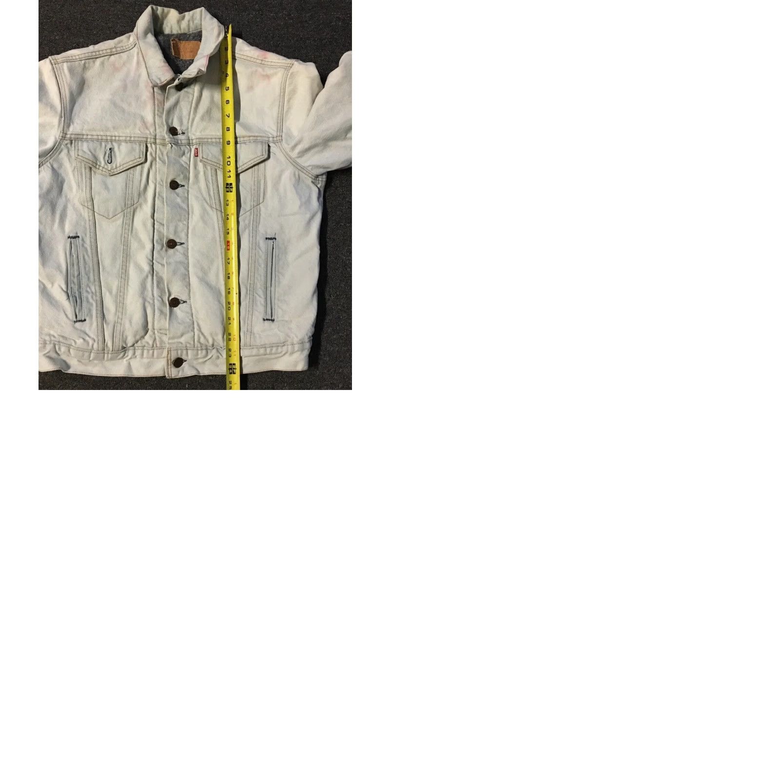 Levi's Vtg 80s Levis Faded Distress Blanket Lined Jacket 42L USA Trucker Grunge Biker Size US XS / EU 42 / 0 - 10 Thumbnail
