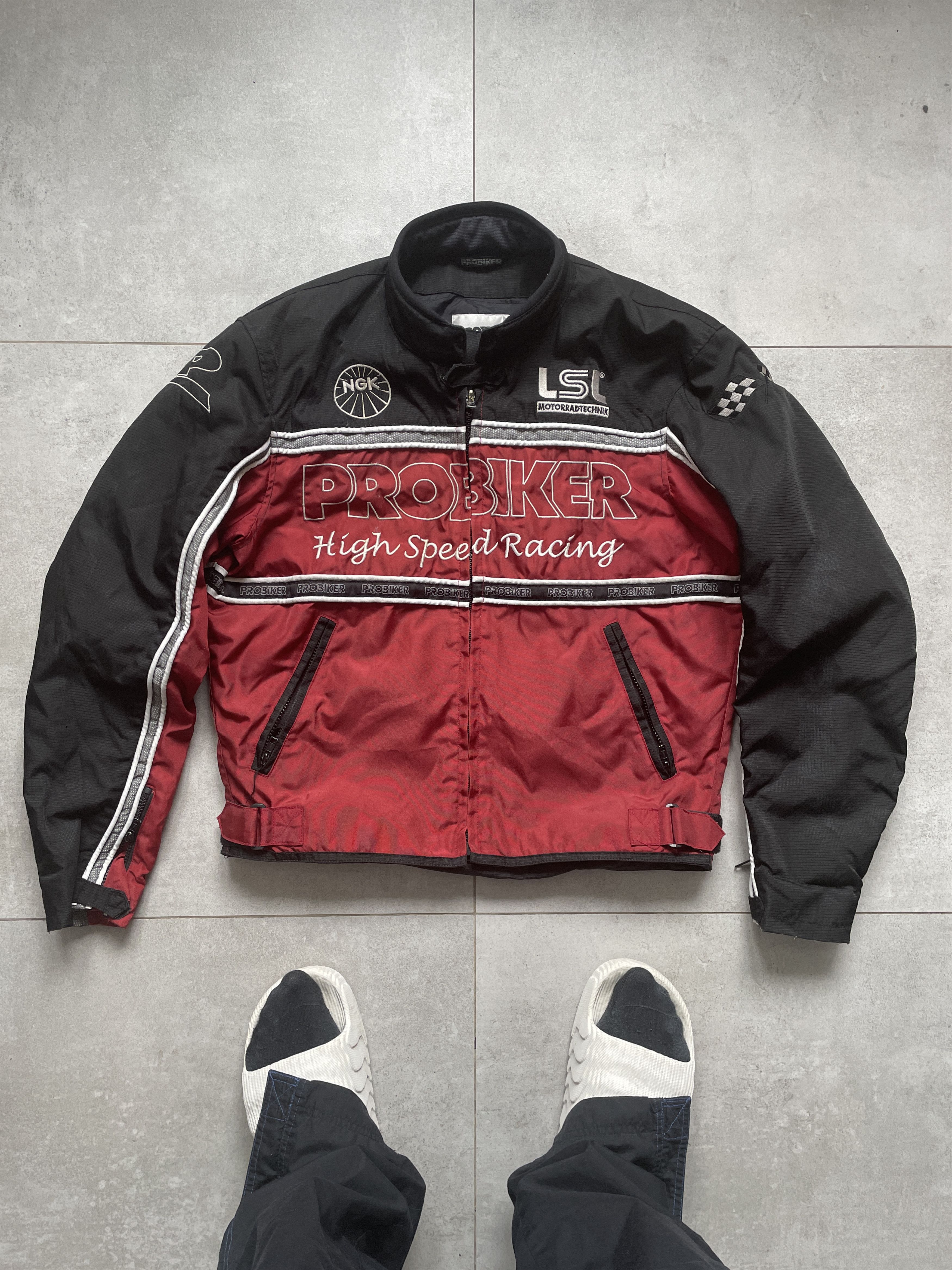 Formula 1 PROBIKER HIGH SPEED RACING MOTO BURGUNDY BLACK JACKET Size US L / EU 52-54 / 3 - 1 Thumbnail