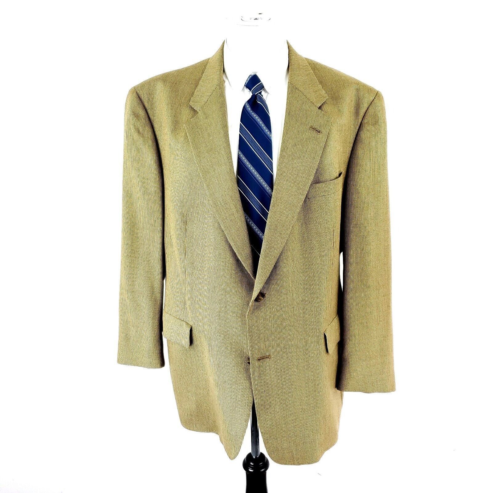 Hart Schaffner Marx Hart Schaffner Marx Wool 2 Button Sport Coat 46L Tan Nailshe Size 46L - 3 Thumbnail