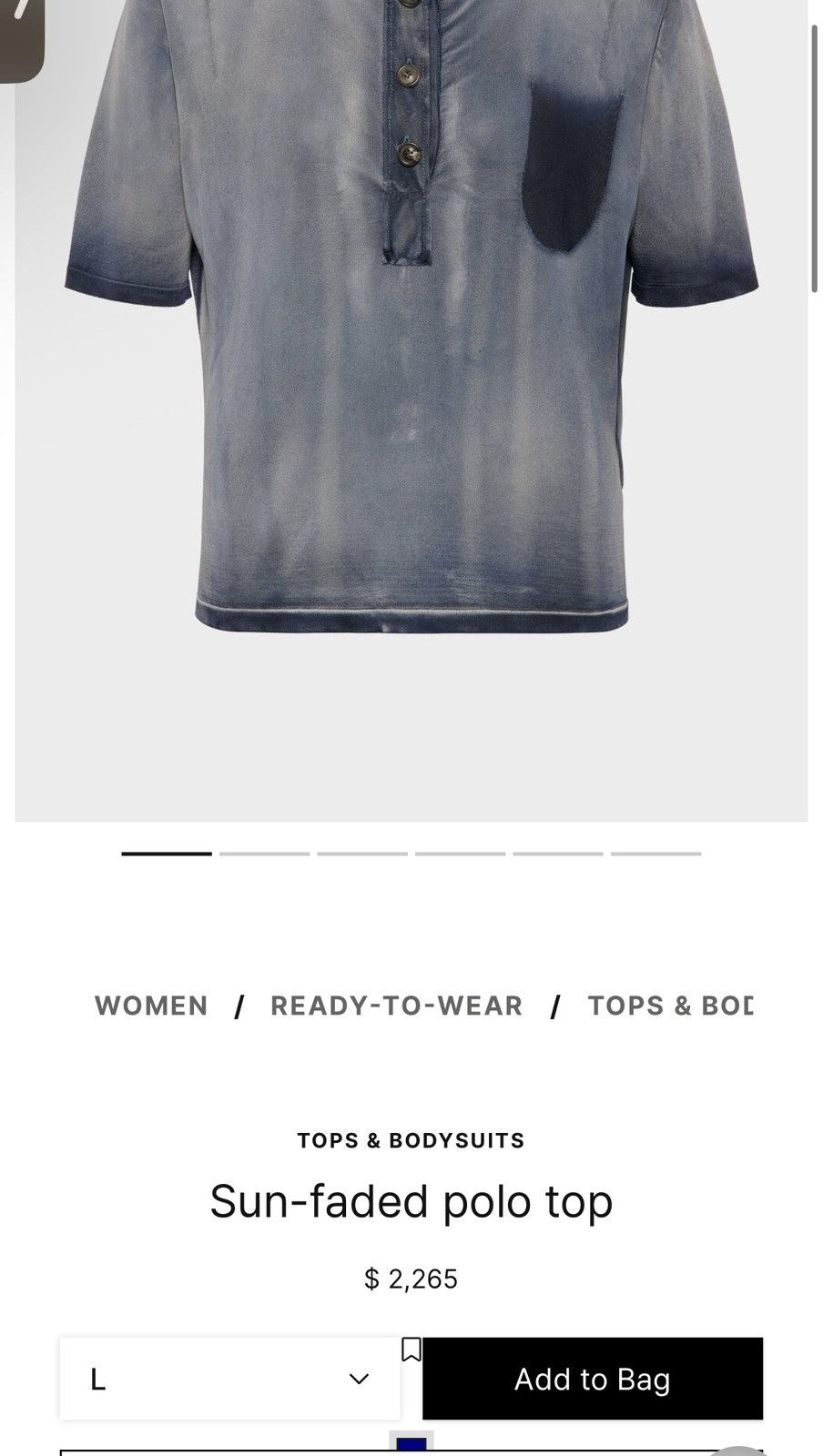 Maison Margiela $2,265 FW25 viscose sun faded polo top Size US M / EU 48-50 / 2 - 3 Thumbnail