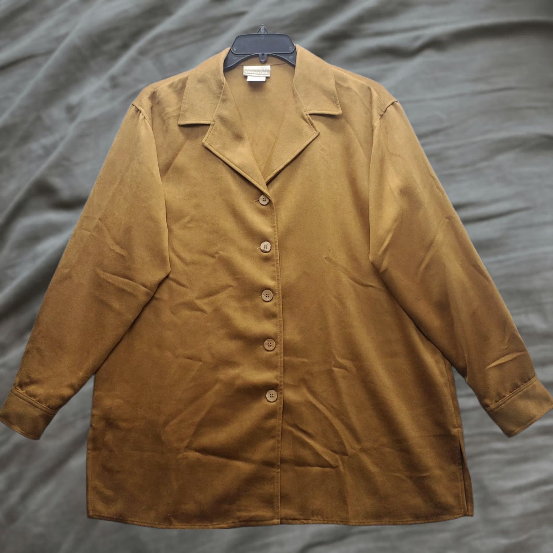 Coldwater Creek Coldwater Creek Button-Up Long Shirt Womens L Brown Notch Collar Front Size L / US 10 / IT 46 - 1 Thumbnail