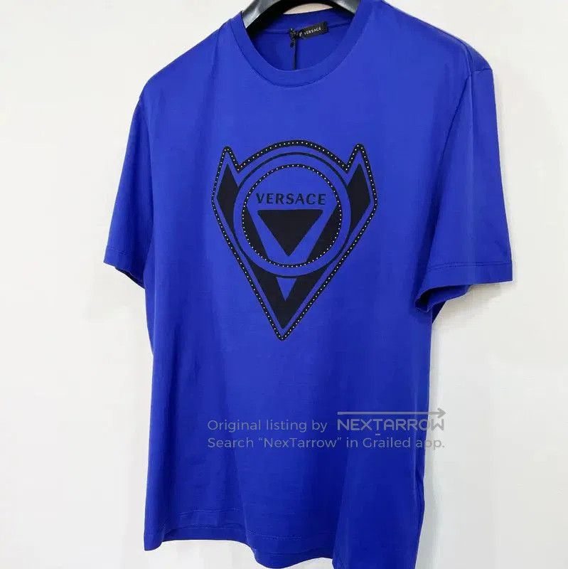 Versace Versace L-size Blue Cotton Short Sleeve T-shirt . Size US L / EU 52-54 / 3 - 2 Thumbnail