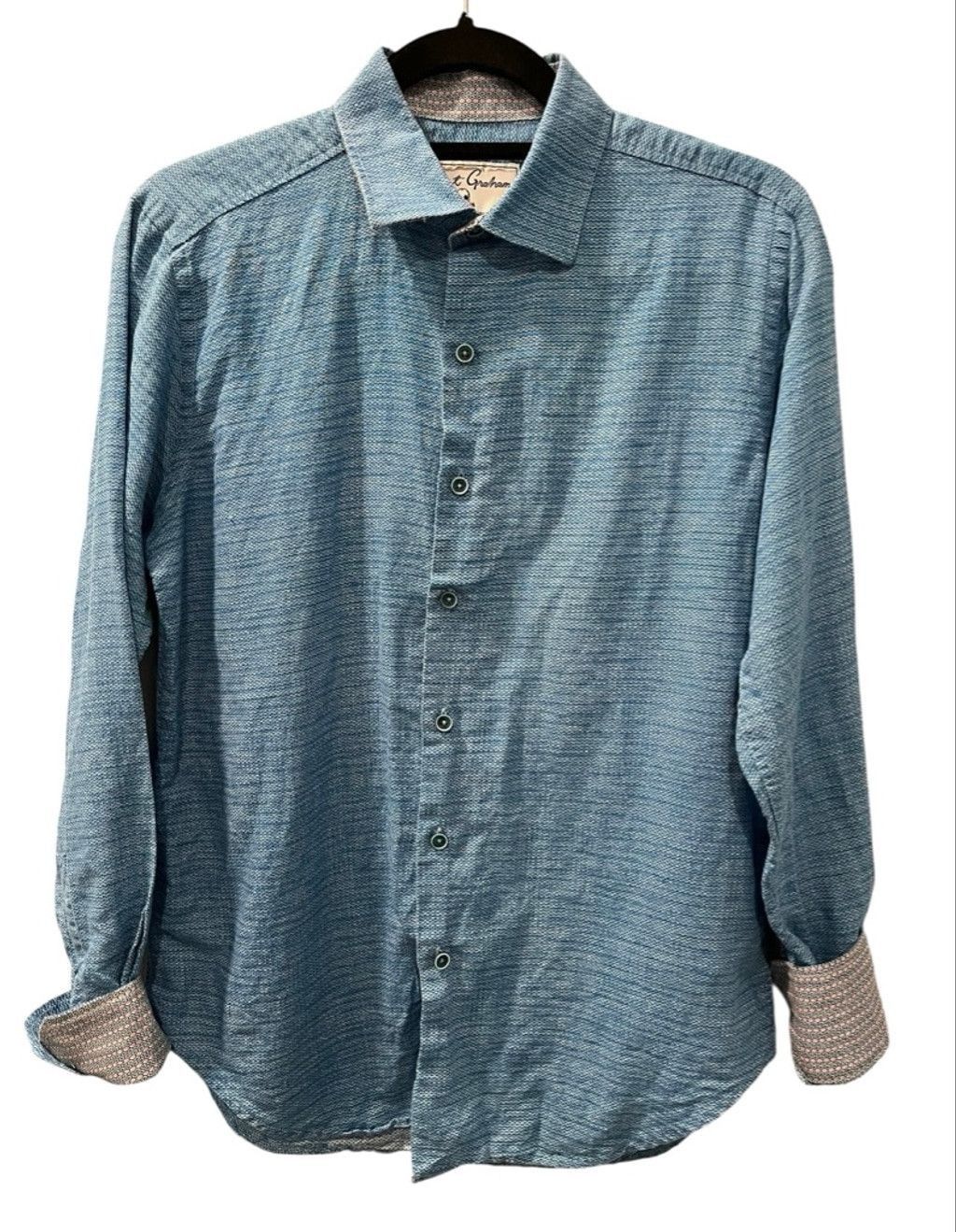 Robert Graham Robert Graham Flip Cuff Linen Button Down Shirt Size Small Size US S / EU 44-46 / 1 - 1 Thumbnail