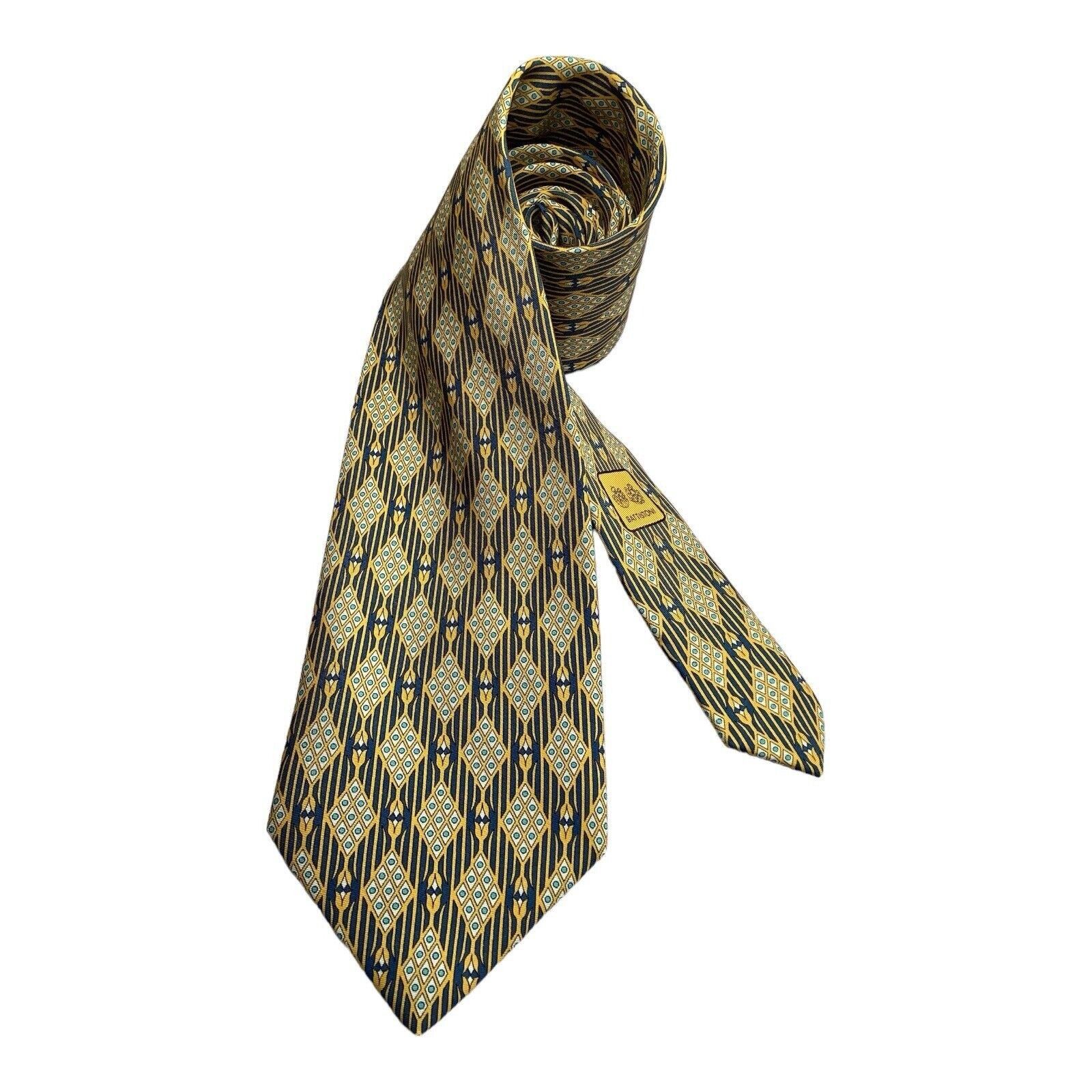 Battistoni BATTISTONI BAT 1024 Yellow Geometric Luxury Silk Tie Made Ja Size ONE SIZE - 1 Thumbnail