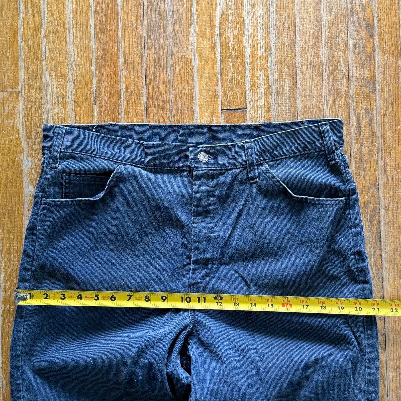 Vintage 70’s Blue Buckle Navy Blue Corduroy Flare Pants Talon 42 Size US 36 / EU 52 - 9 Thumbnail