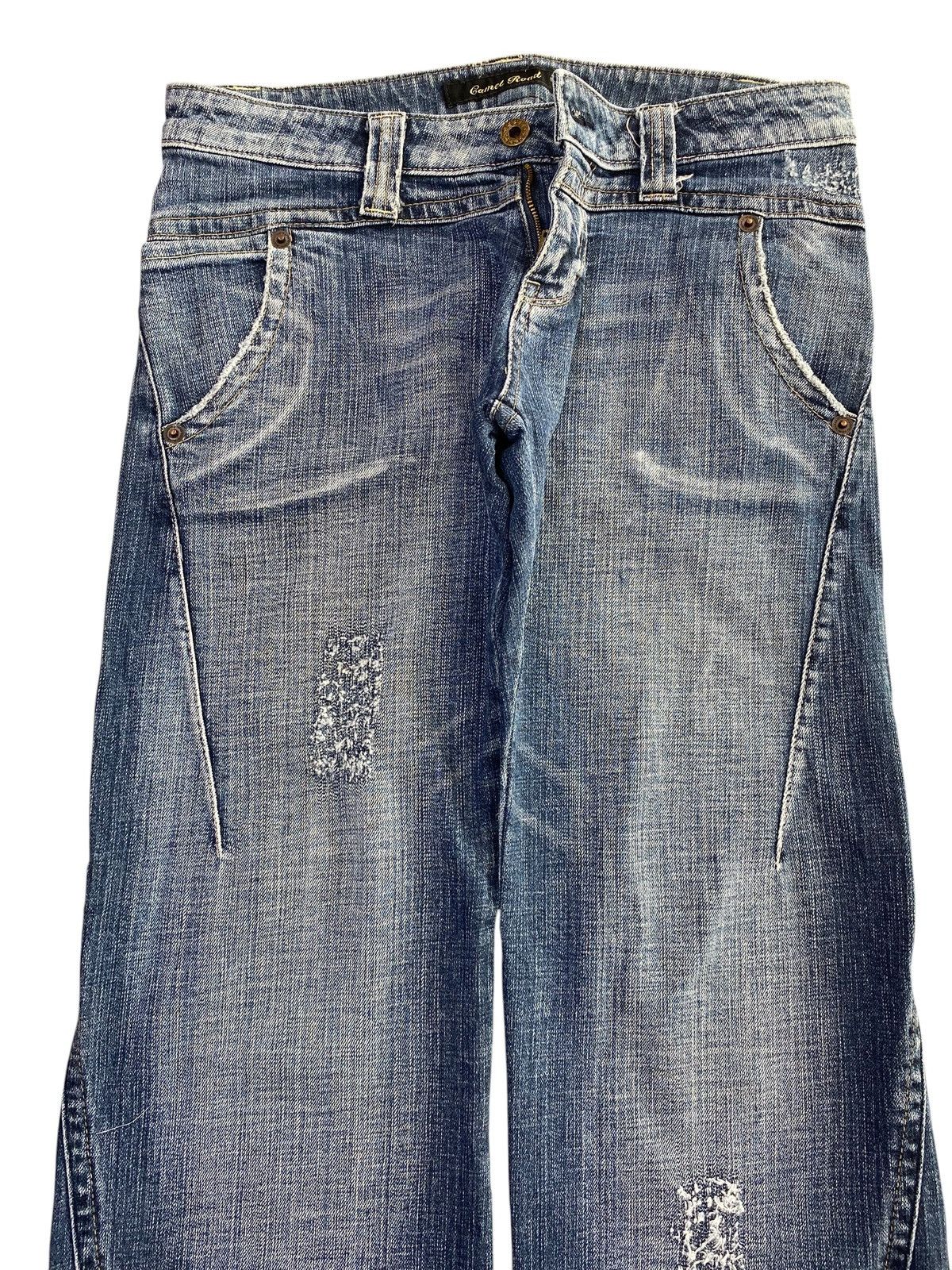 Japanese Brand Camel Road Faded Wash Ripped Style Baggy Jeans Size US 30 / EU 46 - 2 Thumbnail