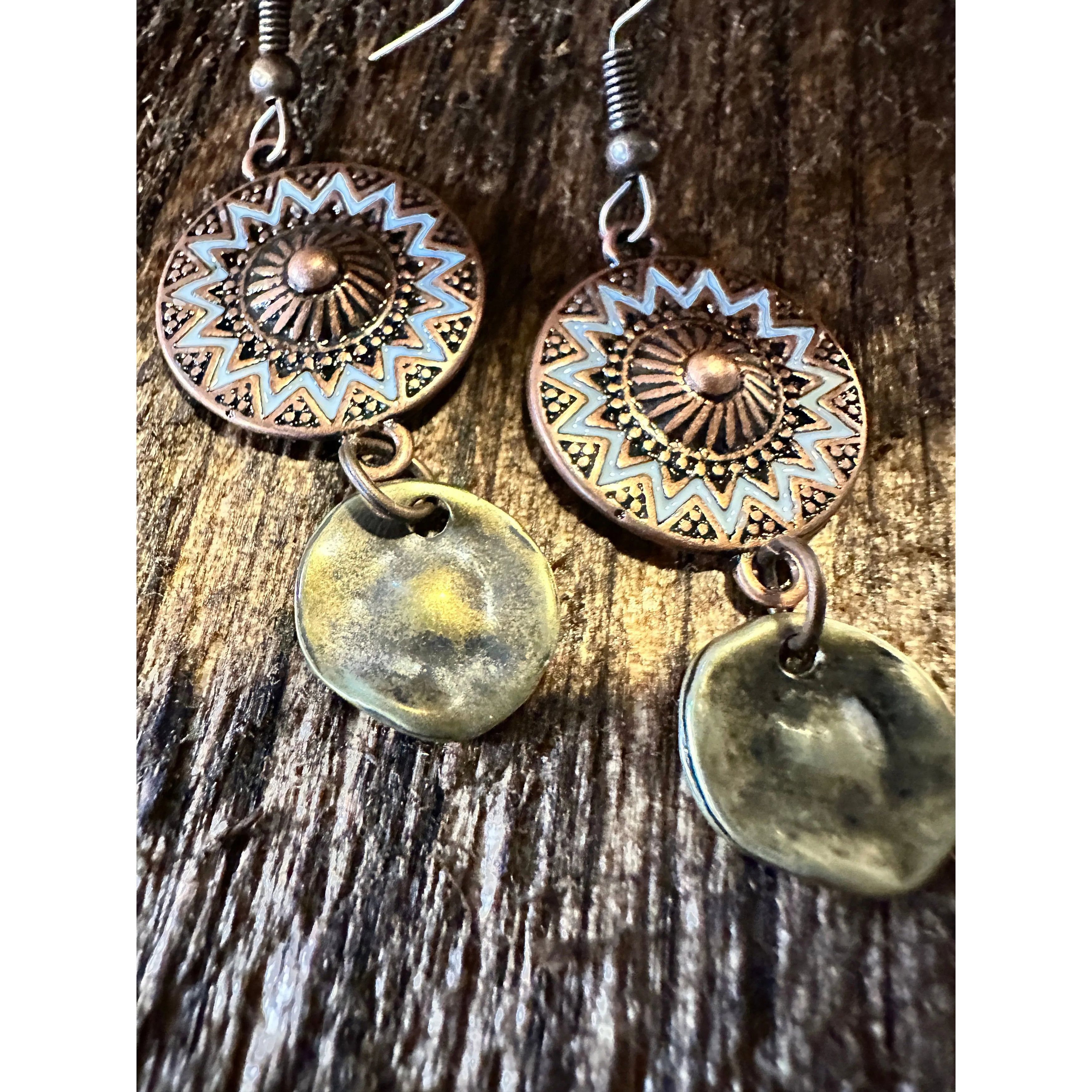 Other Boho Hippie Western Delicate Copper Sunshine Drop Wire Earri Size ONE SIZE - 6 Thumbnail