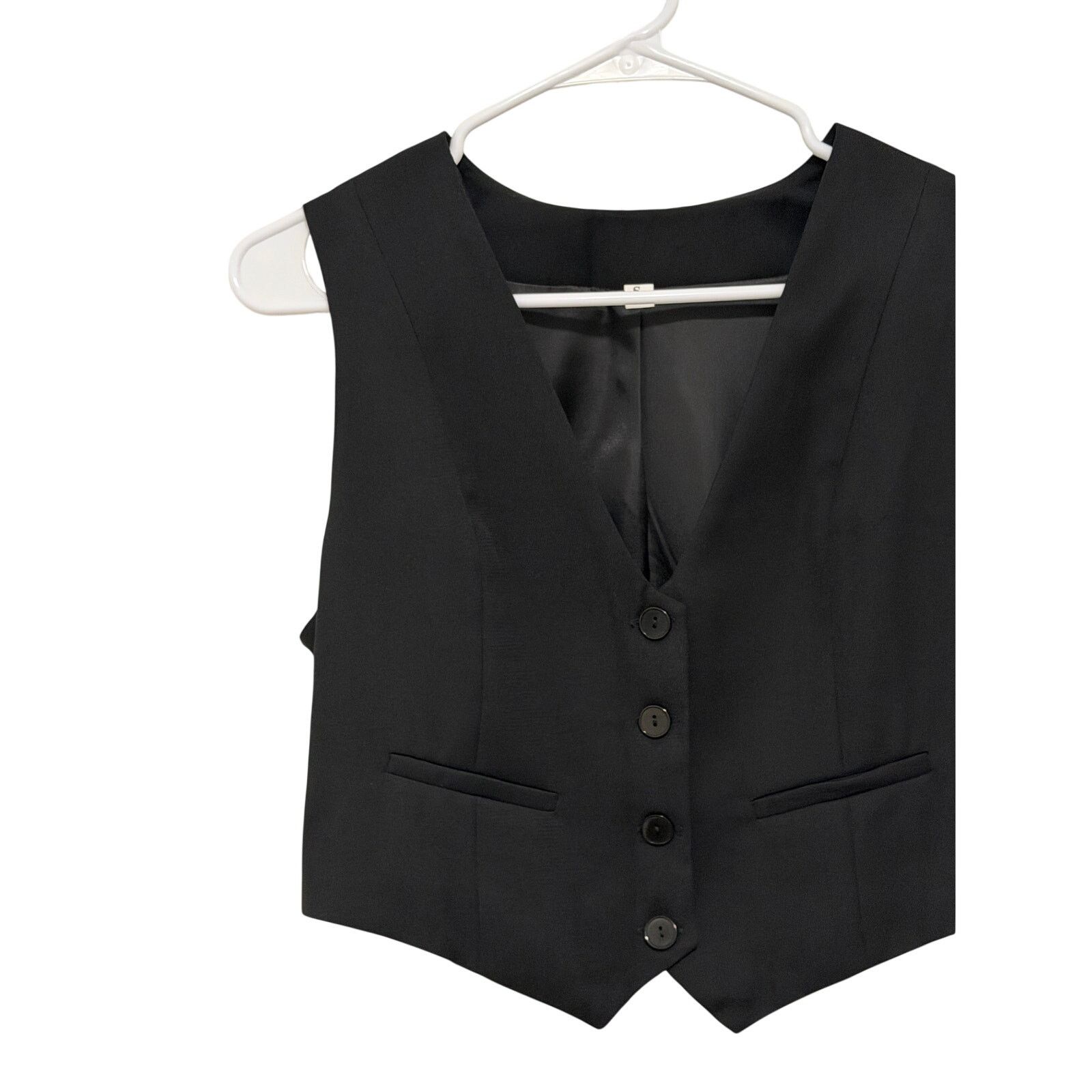 Other Women's Cropped V-Neck Button Front Sleeveless Jacket Vest Size S / US 4 / IT 40 - 6 Thumbnail