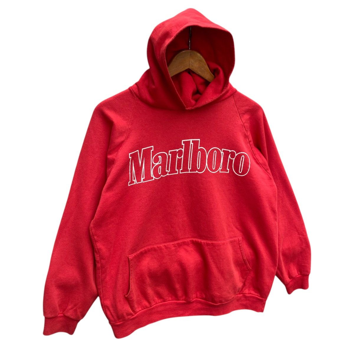 Marlboro × Vintage 💥70s MARLBORO HOODIE SWEATER SPELLOUT LOGO Size US L / EU 52-54 / 3 - 3 Thumbnail