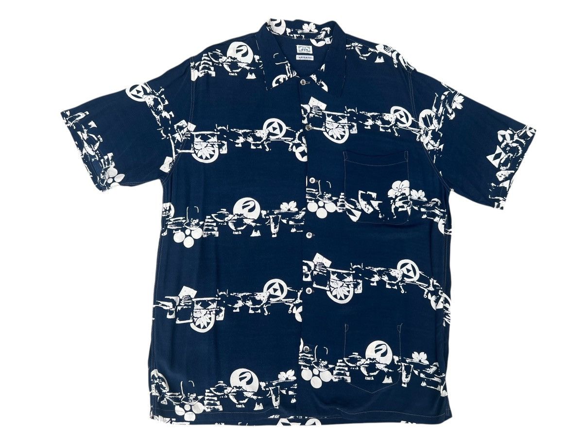 Blue Blue Special Okra Indigo Dyed Hawaiian Shirt Size 4
