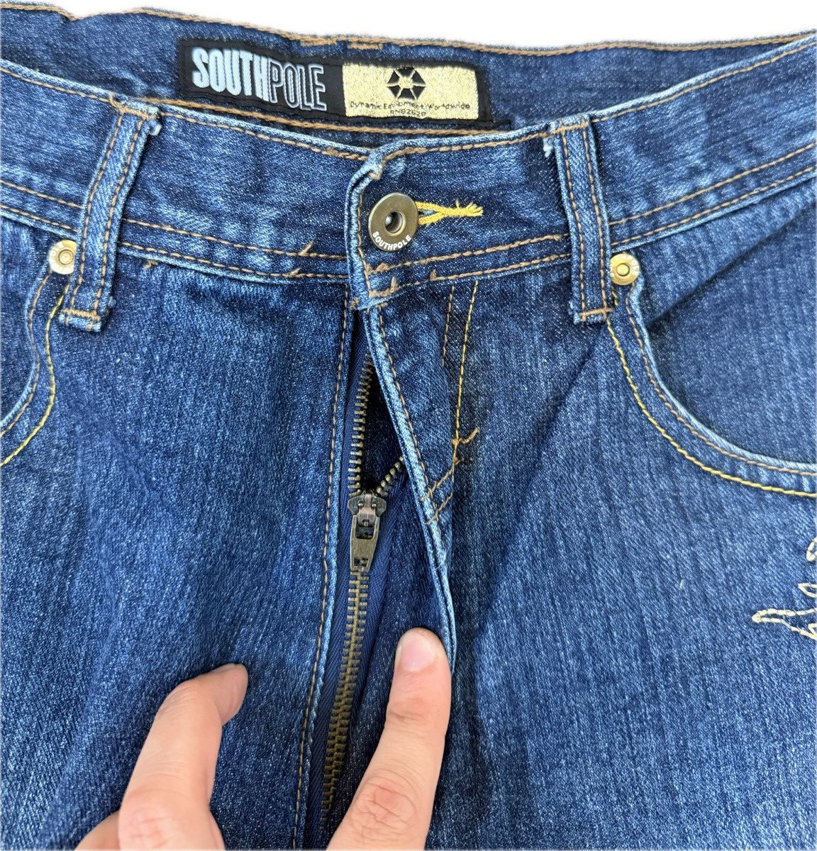 Southpole Vintage Gold Embroidery Southpole Jeans Size US 33 - 7 Thumbnail