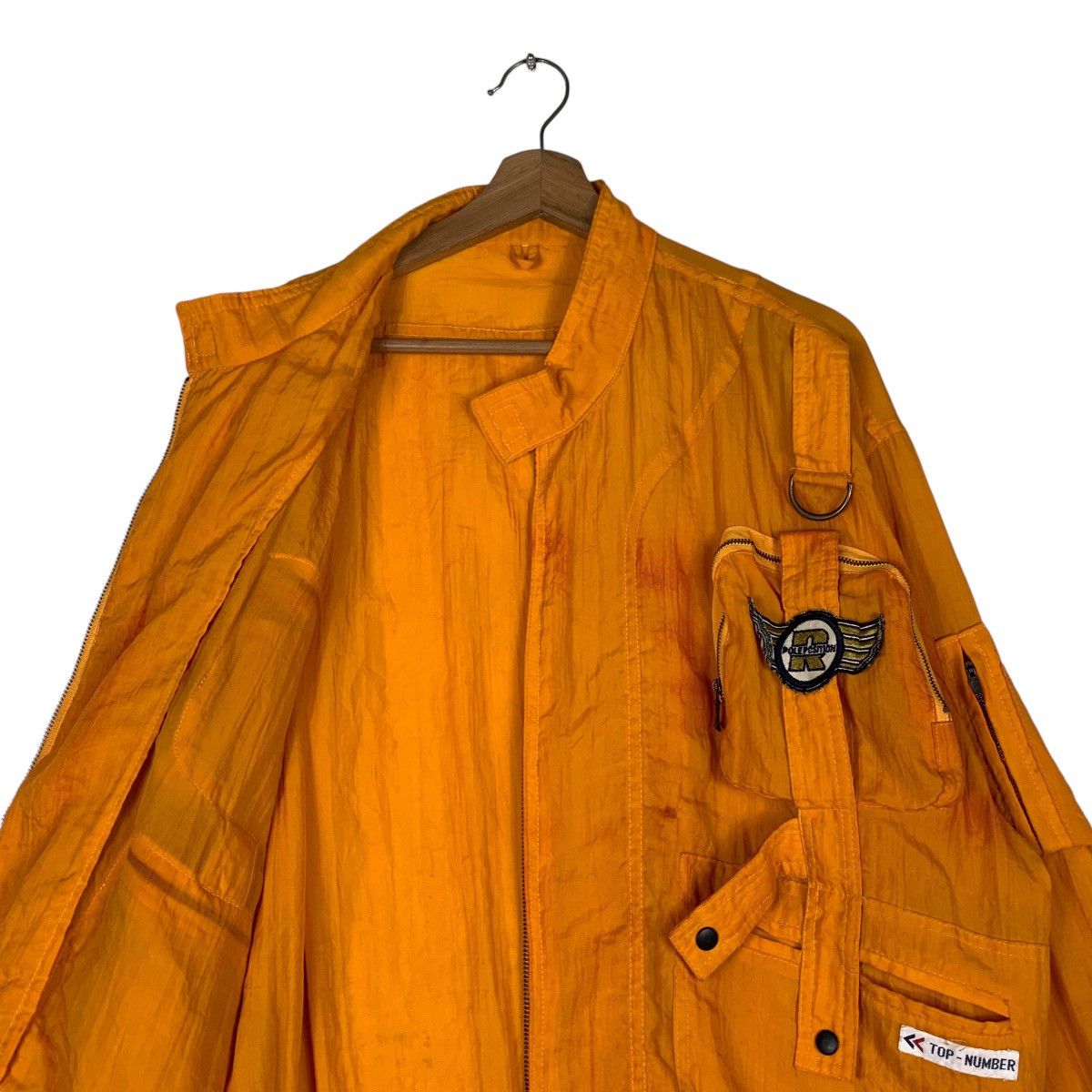 Japanese Brand Vintage POLE PCSMON Orange Parachute Nylon Jacket #1307-C59 Size US XL / EU 56 / 4 - 10 Thumbnail