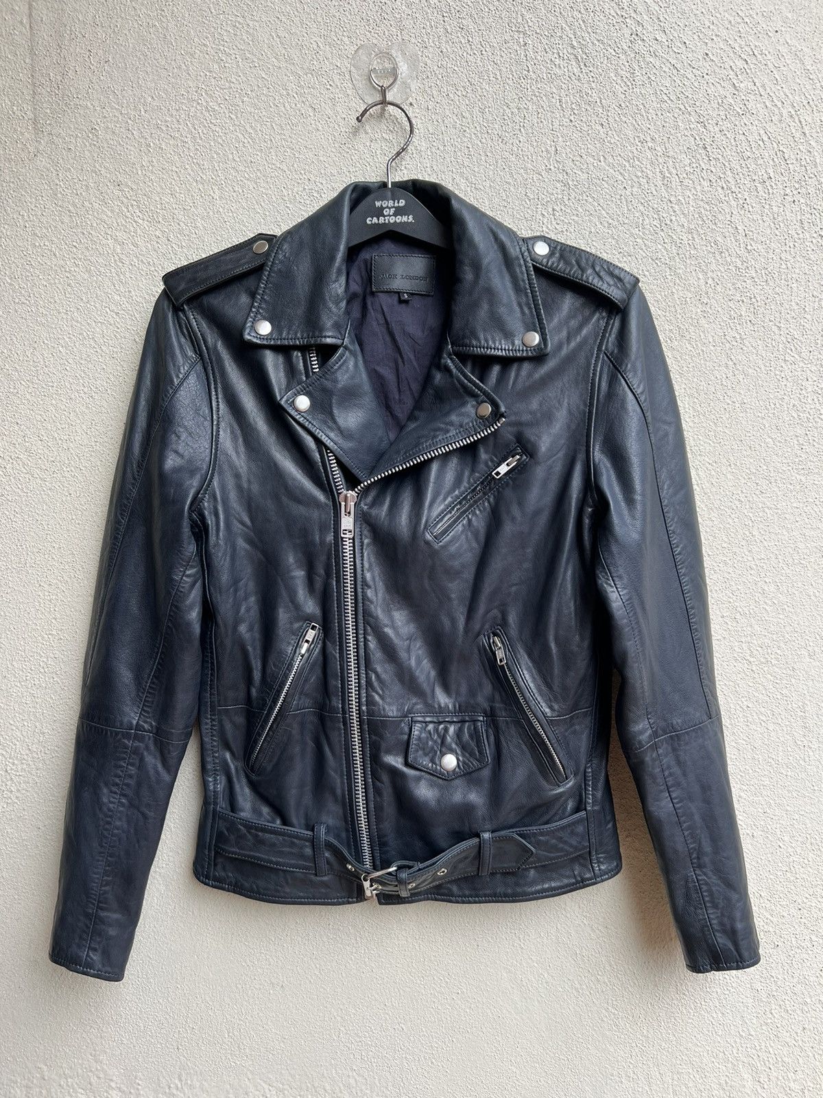 Jack London Jack London Wax Napa Lamb Leather Motorcycle Jacket Size US S / EU 44-46 / 1 - 6 Thumbnail