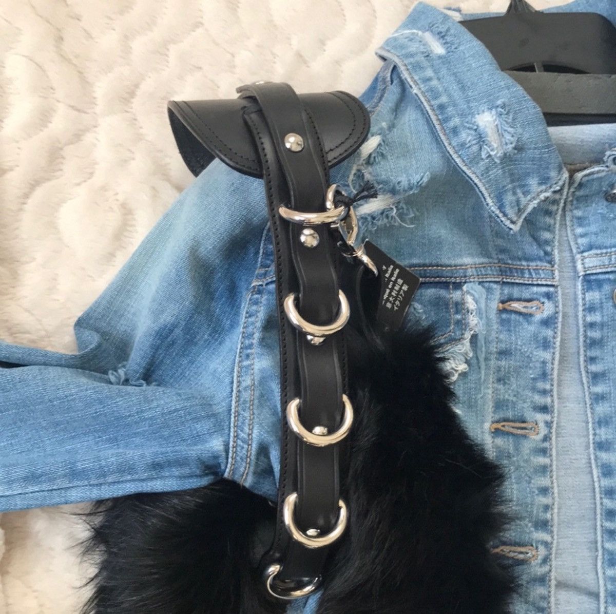 Dsquared2 Iconic Shoulder leather strap with fur tail Size ONE SIZE - 4 Thumbnail