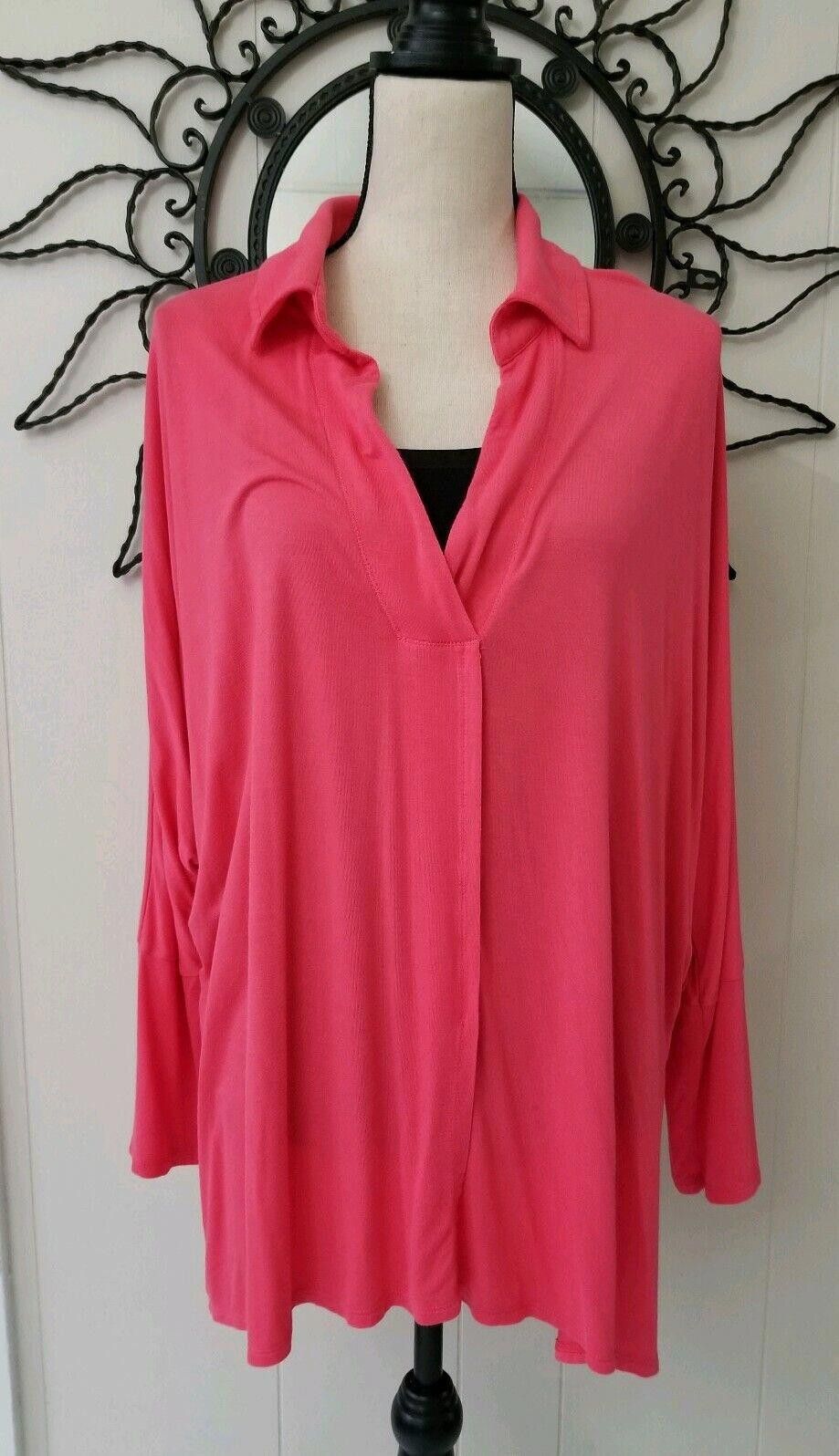Designer Time & Tru Top Womens Xxl Plus 20 Pin V Neck Collar Dolman Size 3XL / US 20-22 - 1 Thumbnail