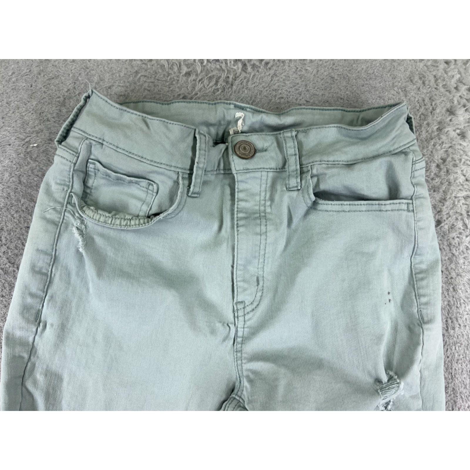 Vintage Authentic American Heritage Pants Juniors 22 Green Mid Rise Distressed 22x26 Size 40" / US 18 - 4 Thumbnail