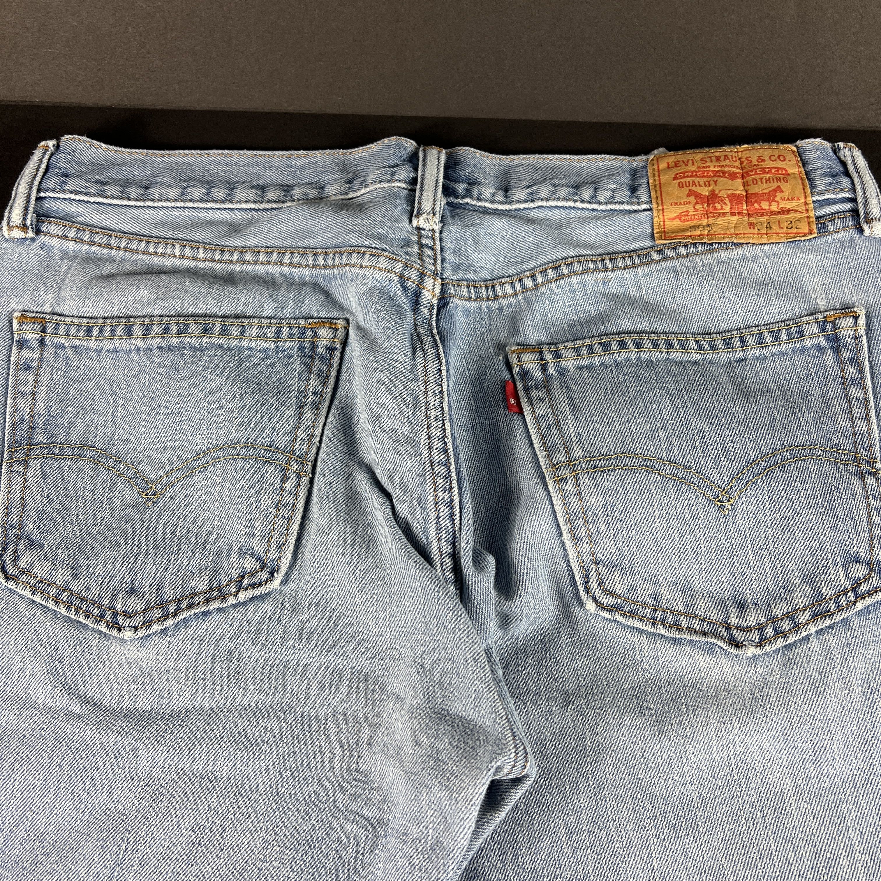 Levi's Levi's Jeans 505 Straight Leg Light Blue Distressed Denim Size US 35 - 11 Thumbnail