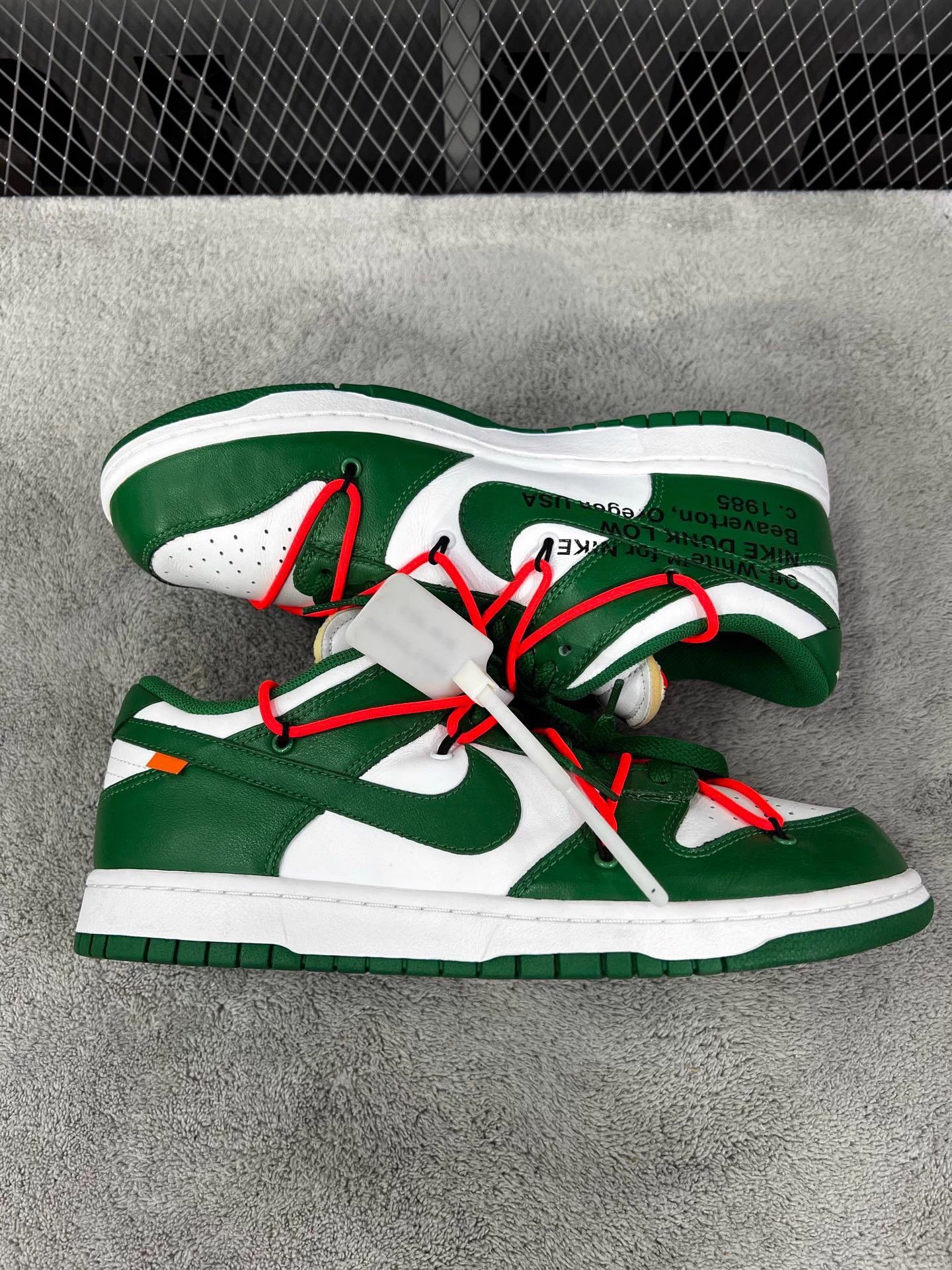 Nike OFF-WHITE x Nike Dunk White Green Like New Size 45 Size US 12 / EU 45 - 4 Thumbnail