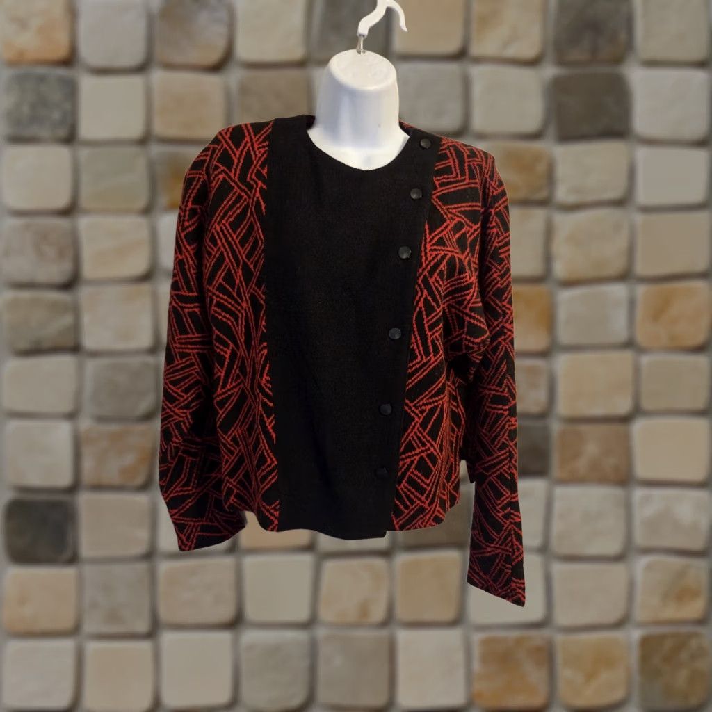 Vintage VINTAGE Red Knit Cardigan Sweater Top New Wave M Womens Size M / US 6-8 / IT 42-44 - 1 Thumbnail