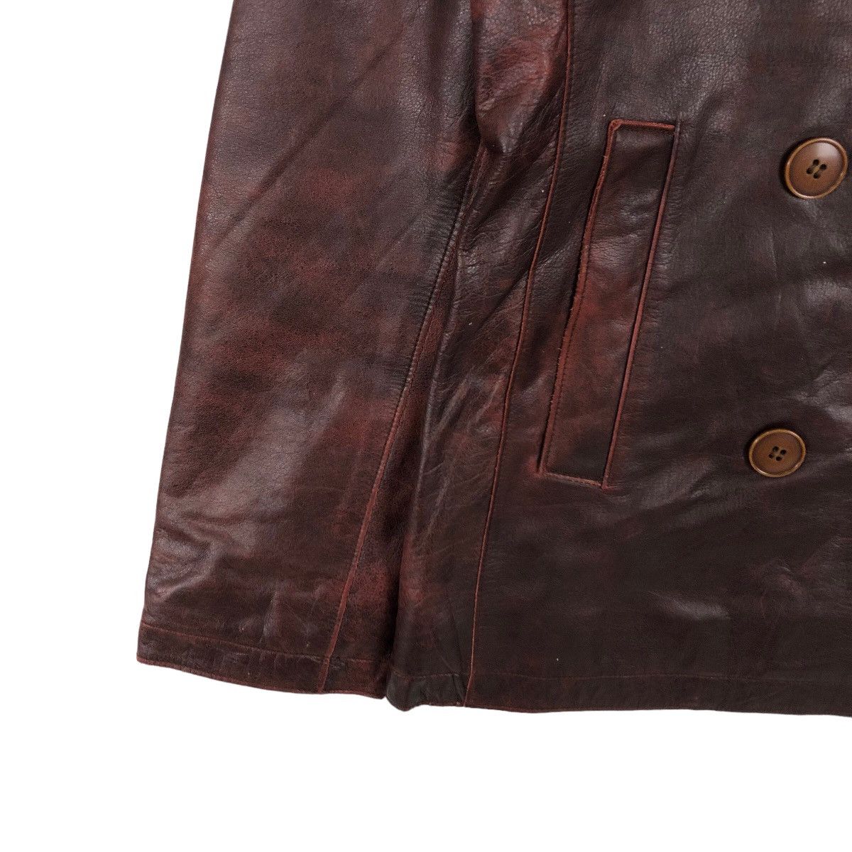 Japanese Brand VINTAGE BIKER LEATHER JACKET DOUBLE BREAST ACIDE JAPAN MADE Size US M / EU 48-50 / 2 - 3 Thumbnail