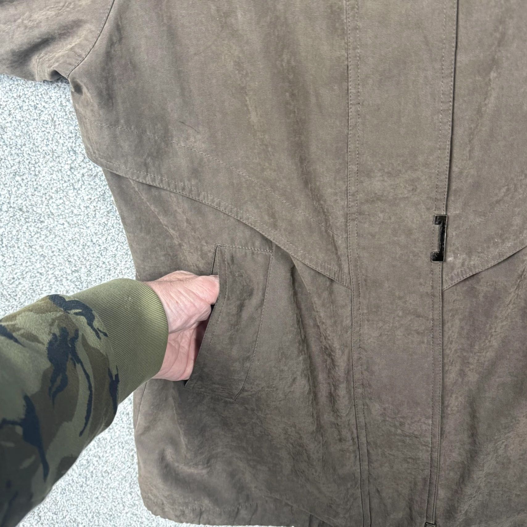 Vintage Fleet Street Coat Womens PM Brown Microfiber Rain Jacket Full Zip Lined Pockets Size M / US 6-8 / IT 42-44 - 5 Thumbnail