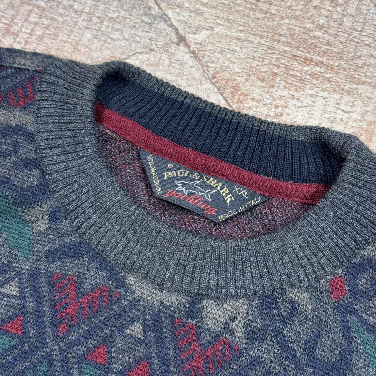Paul & Shark × Vintage Paul & Shark Vintage Wool Floral Sweater Made in Italy Size US XXL / EU 58 / 5 - 2 Thumbnail