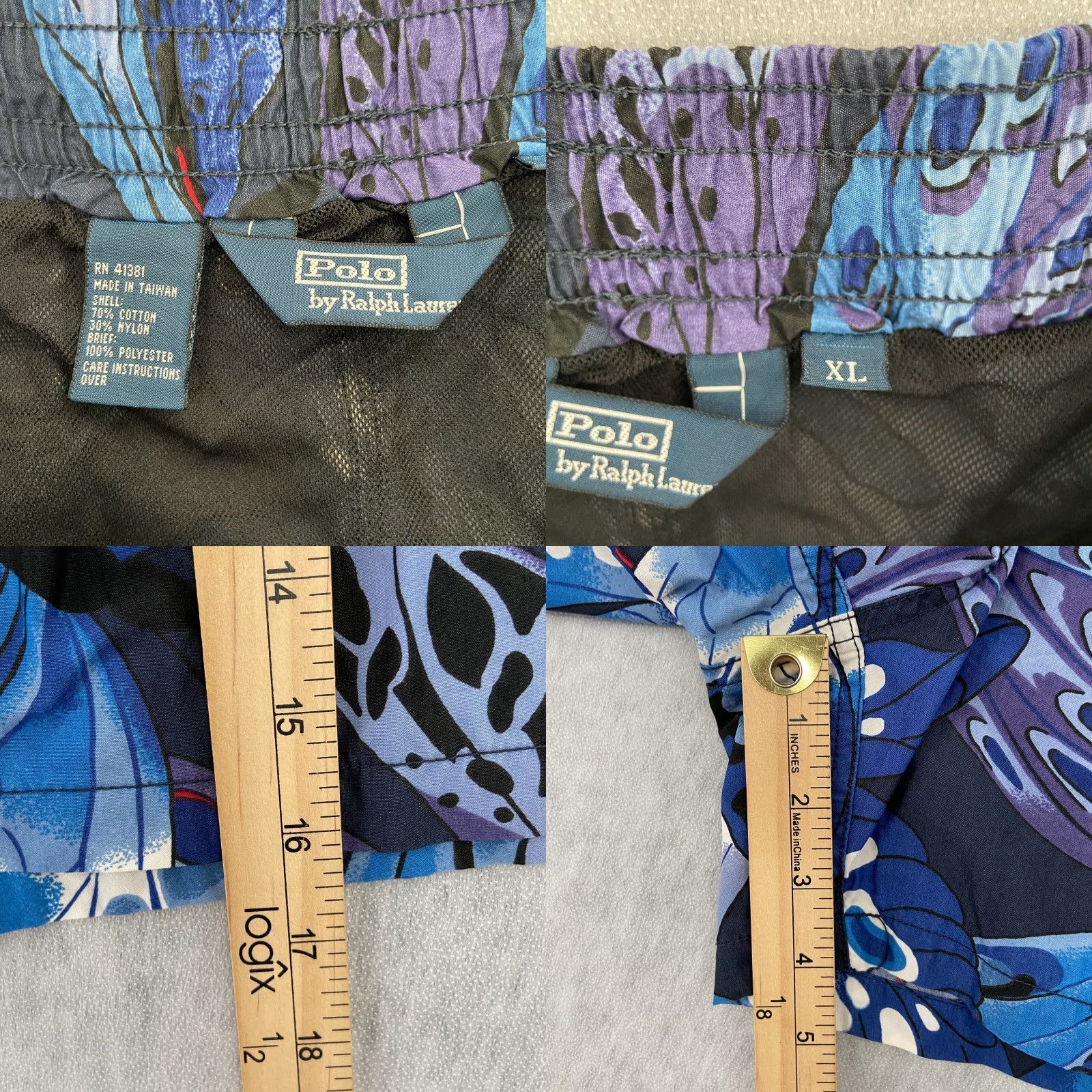 Polo Ralph Lauren VINTAGE Polo Ralph Lauren Bottom Trunks Adult XL Butterfly Lined Swim Shorts Mens Size US XL / EU 56 / 4 - 8 Thumbnail
