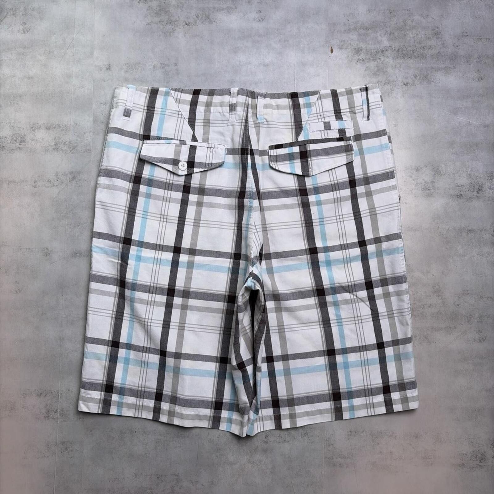 Other Y2K White Saltburn Grunge Baggy Plaid Skater Shorts Size US 36 / EU 52 - 1 Thumbnail