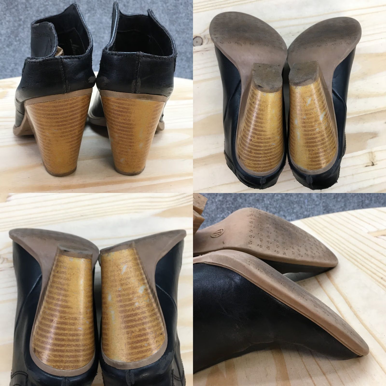 Dolce Vita Dolce Vita Sandals Womens 7.5 Mules Clogs High Heels Black Leather Slip On Women's Sandals Size US 8 / IT 38 - 9 Thumbnail