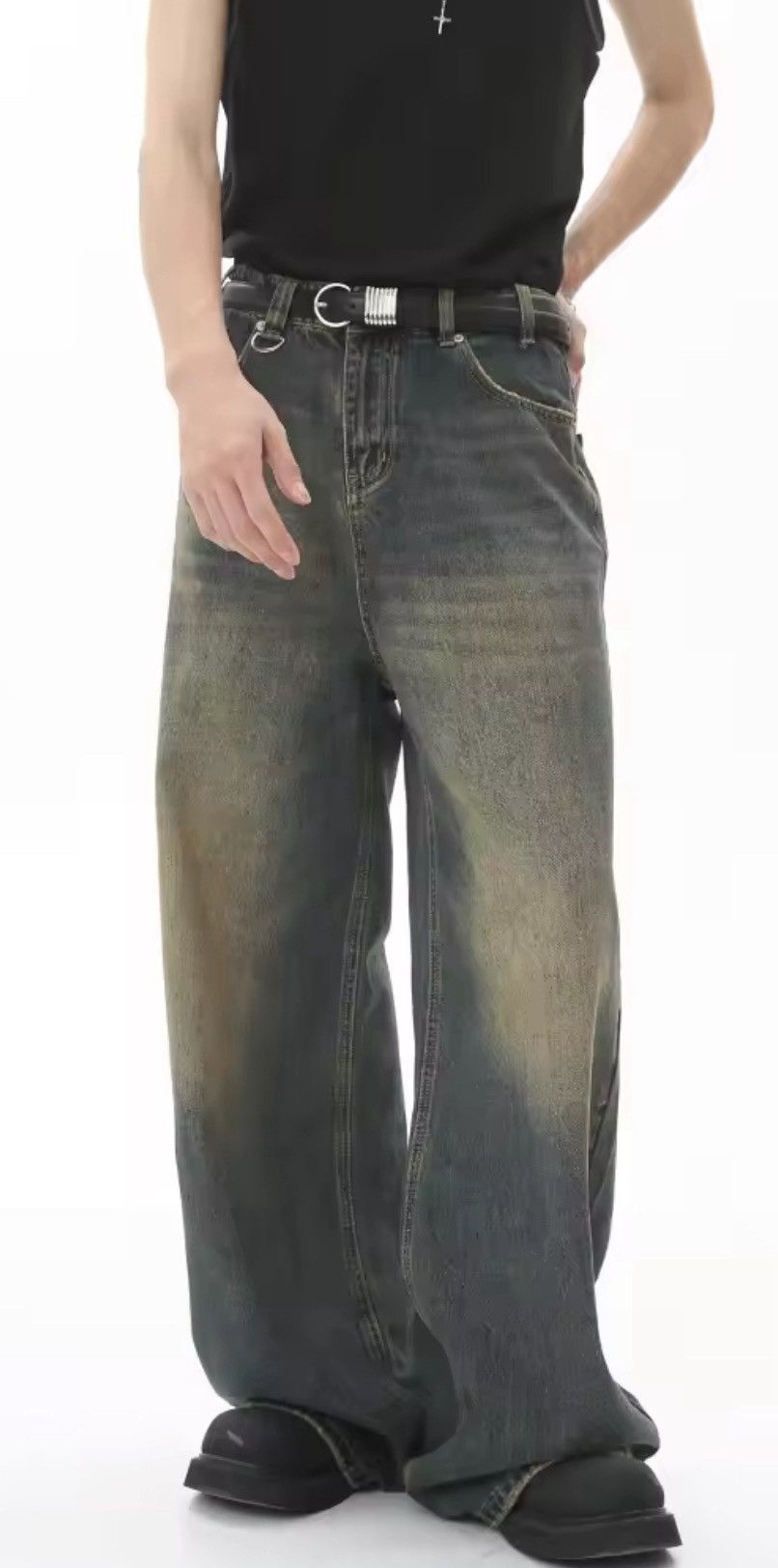 Japanese Brand WASHED Denim Jeans – Y2K Baggy Fit Size US 30 / EU 46 - 6 Thumbnail