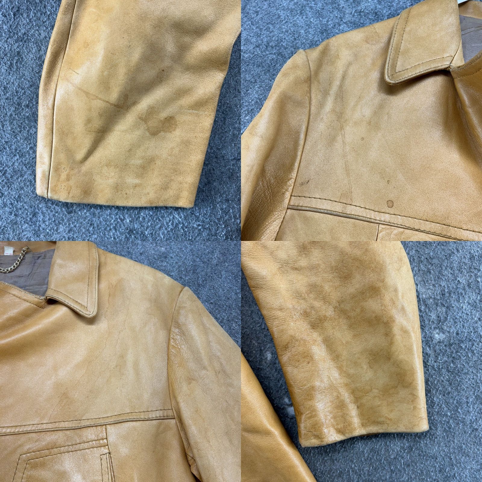 Vintage VINTAGE Leather Coat Mens 42 Brown Blazer Genuine Overcoat 70s 80s Jacket Coat Blazer Leather Single-Breasted Three-Button Notch Lapel Vintage Mens Size 42R - 8 Thumbnail
