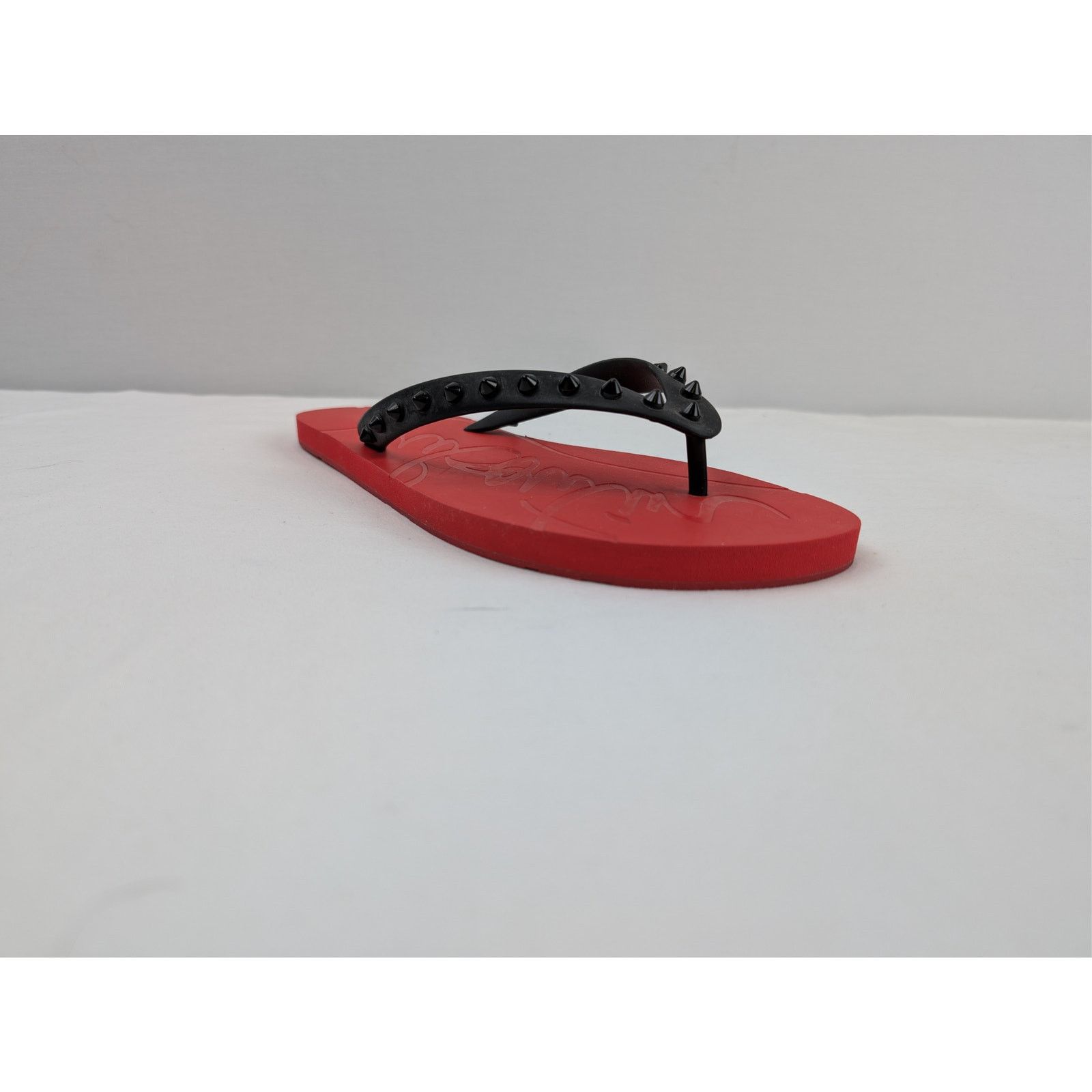 Christian Louboutin o1rshd1 Q:2 / Loubi Flip Flat Slide slipper in Red 43 Size US 10 / EU 43 - 2 Thumbnail
