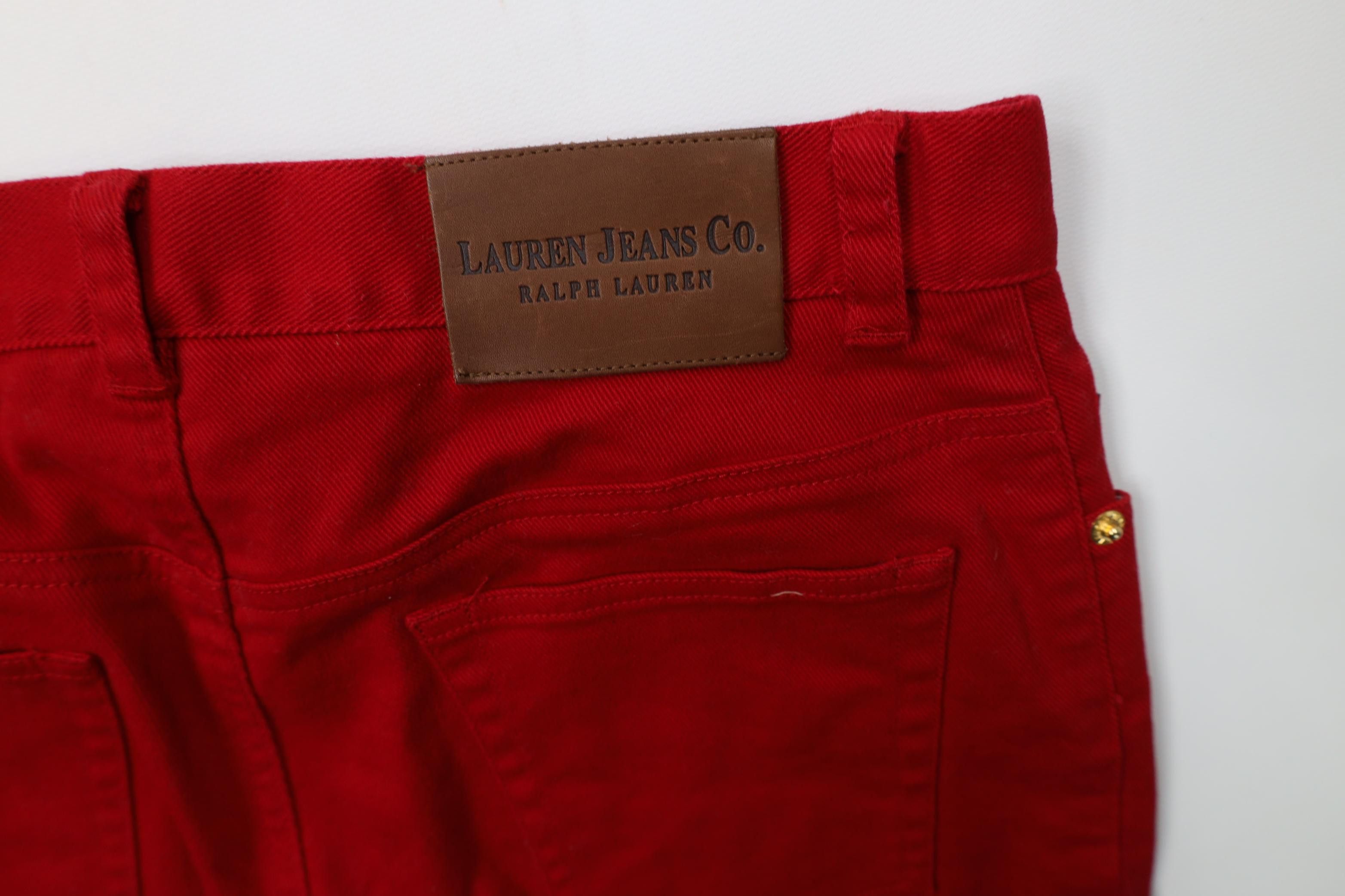 Polo Ralph Lauren Vintage 90s Ralph Lauren Straight Leg Denim Jeans Red Size 28" / US 6 / IT 42 - 13 Thumbnail