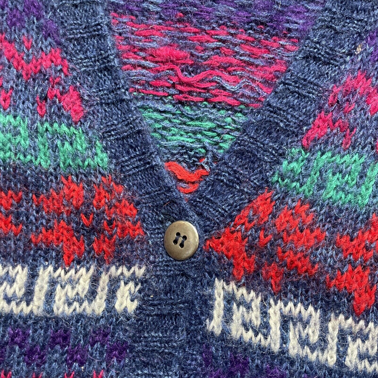 Japanese Brand × Vintage Vintage Knit Knit 50% Mohair Patterned Striped Cardigan Size US L / EU 52-54 / 3 - 3 Thumbnail