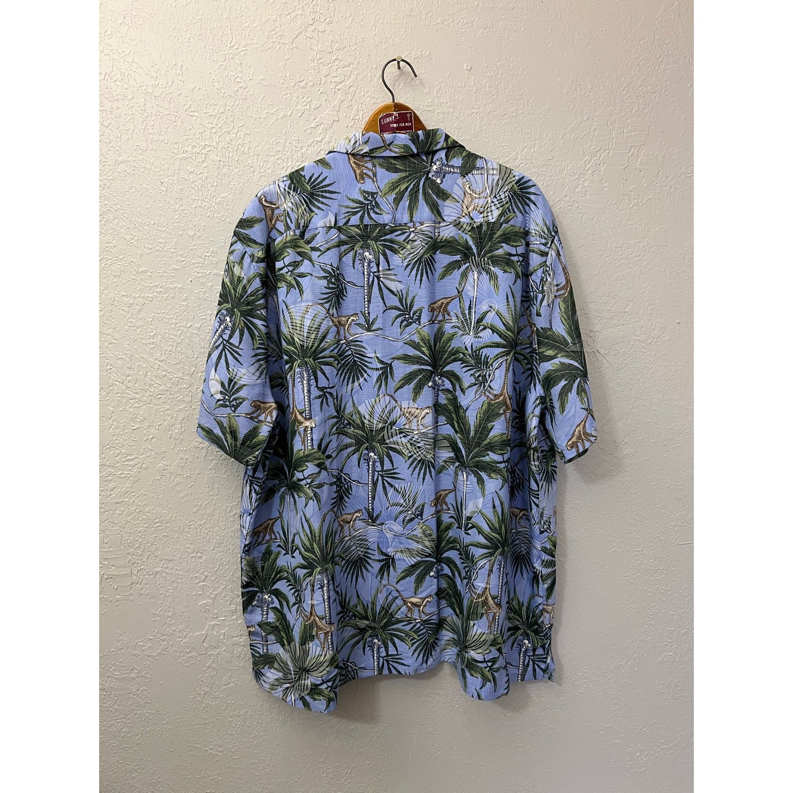 Vintage Caribbean Hawaiian Shirt Men XXL Blue Monkey Jungle Tropical Size US XXL / EU 58 / 5 - 4 Thumbnail