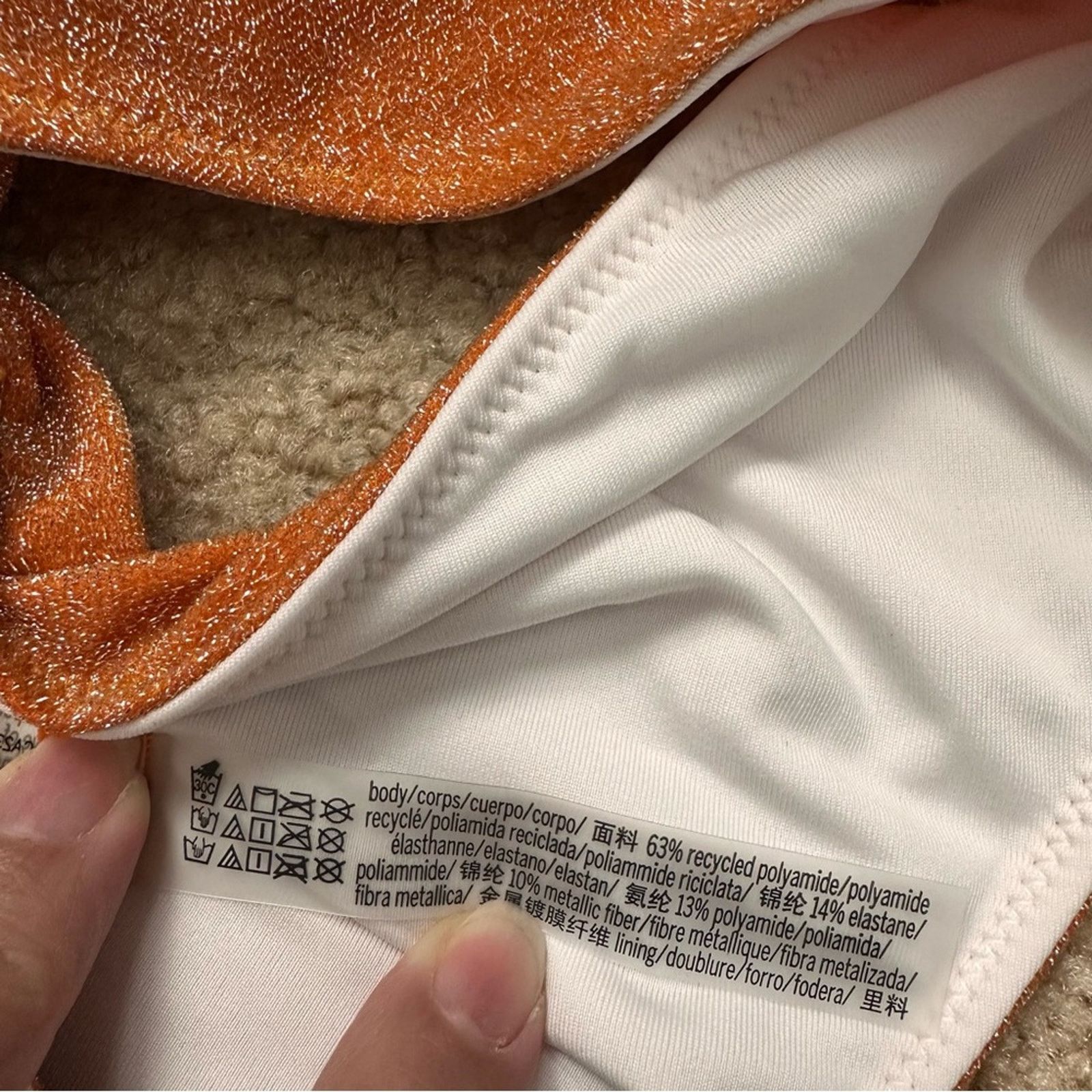 Victoria's Secret Victoria’s Secret Orange Brazilian Shimmer Bikini Size XS/S Size ONE SIZE - 14 Thumbnail