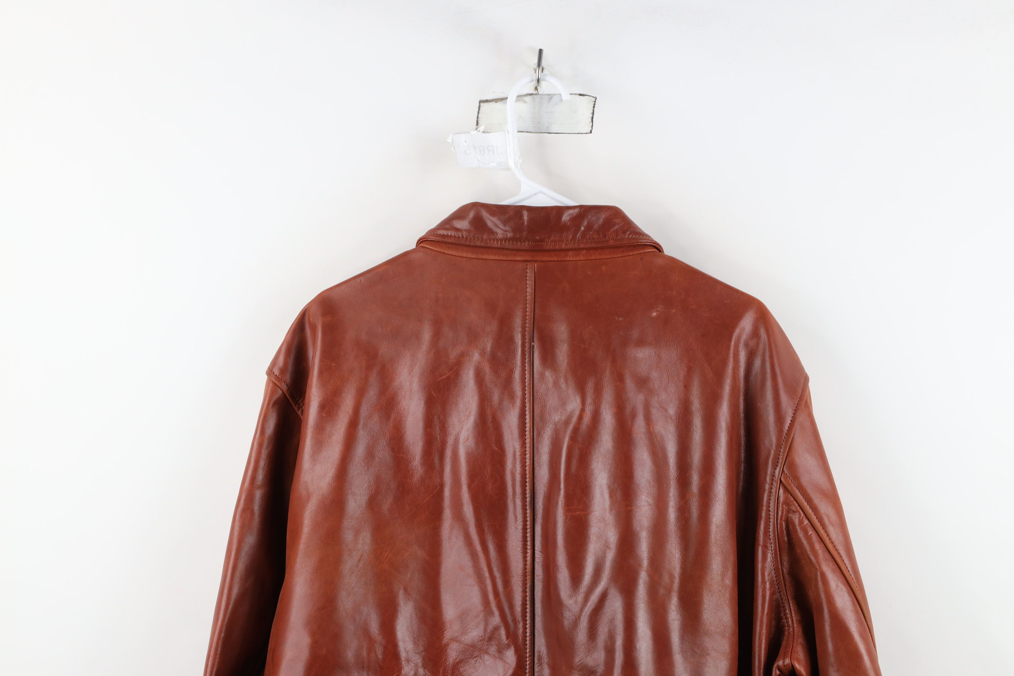 Vintage Inland Leather Leather A2 Bomber Flight Jacket Brown Size US XXL / EU 58 / 5 - 15 Thumbnail
